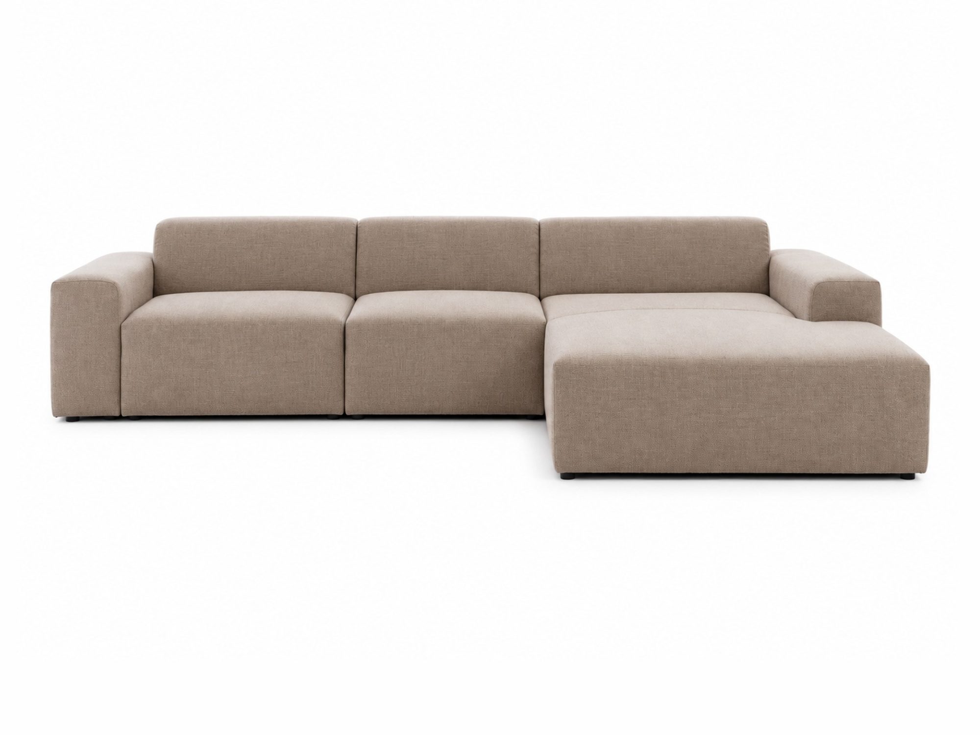 Ecksofa Astrevia 310 cm mit großer Ottomane vor weißem Hintergrund