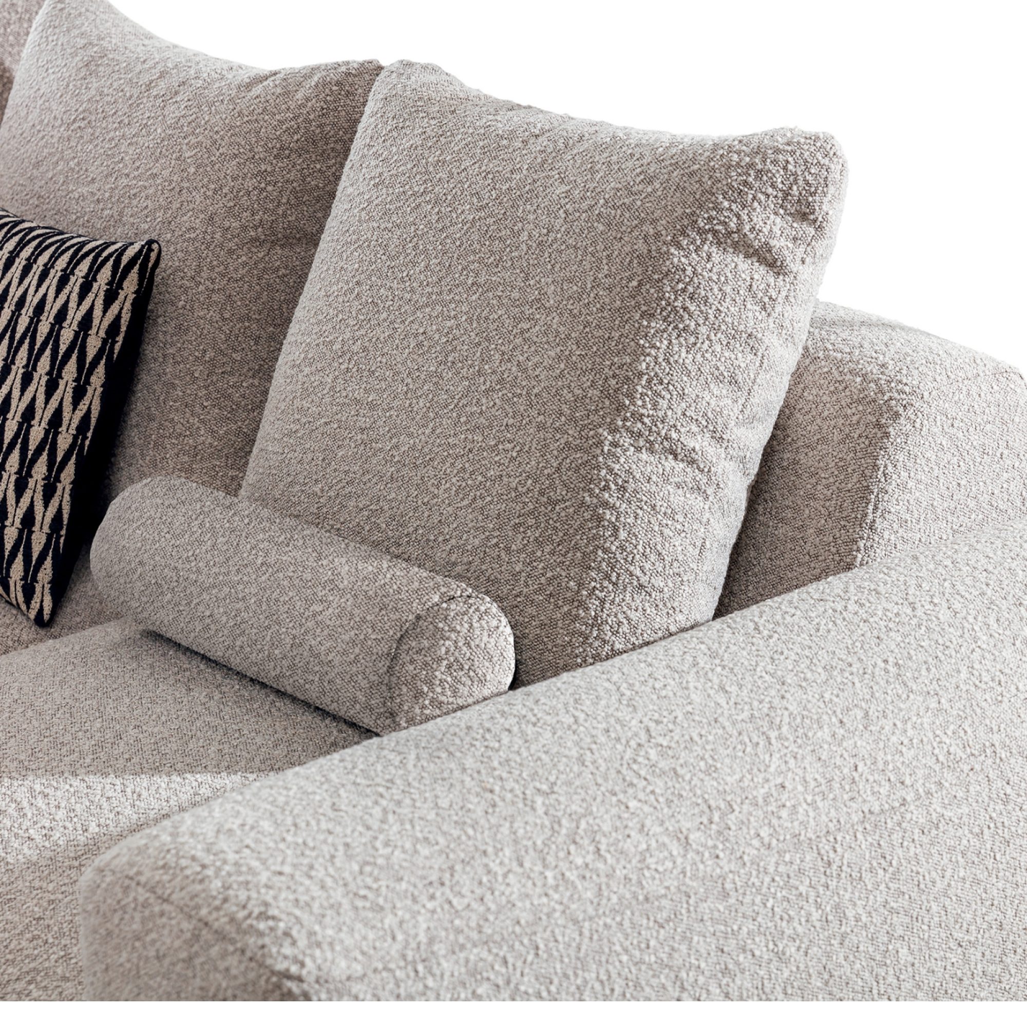 Ecksofa Brunelio – Nahaufnahme von Sitzfläche und Kissen