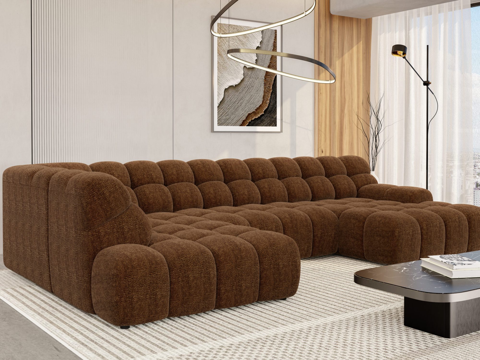 Ecksofa Campello 385 cm im Wohnzimmer-Ambiente