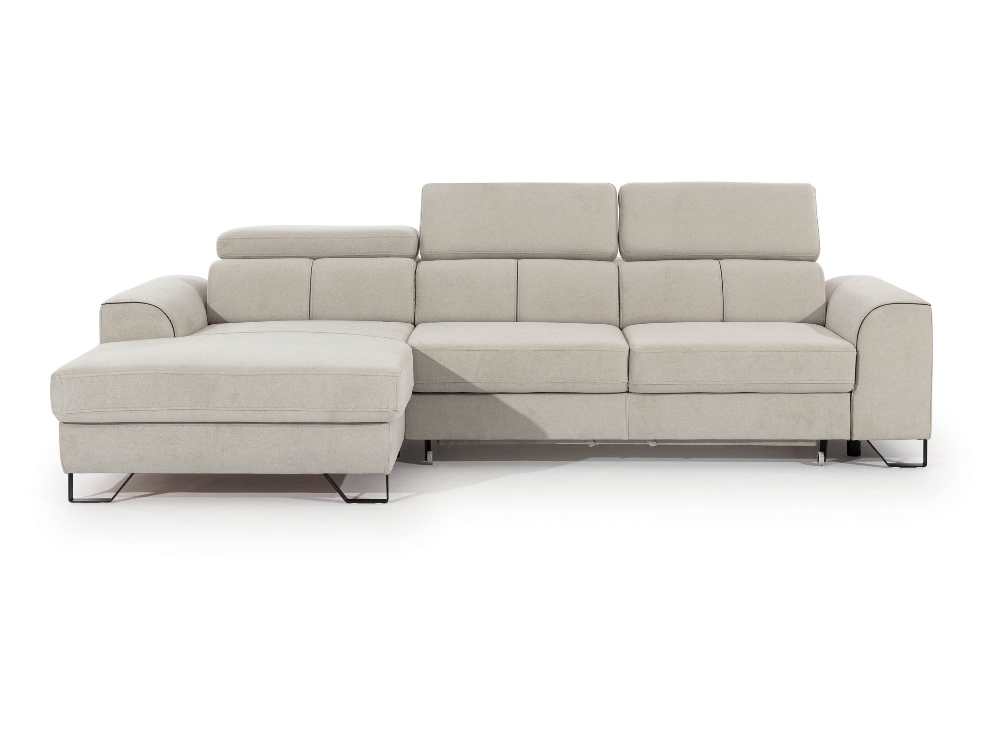 Ecksofa Corvalio mit Ottomane und Schlaffunktion, 280 cm