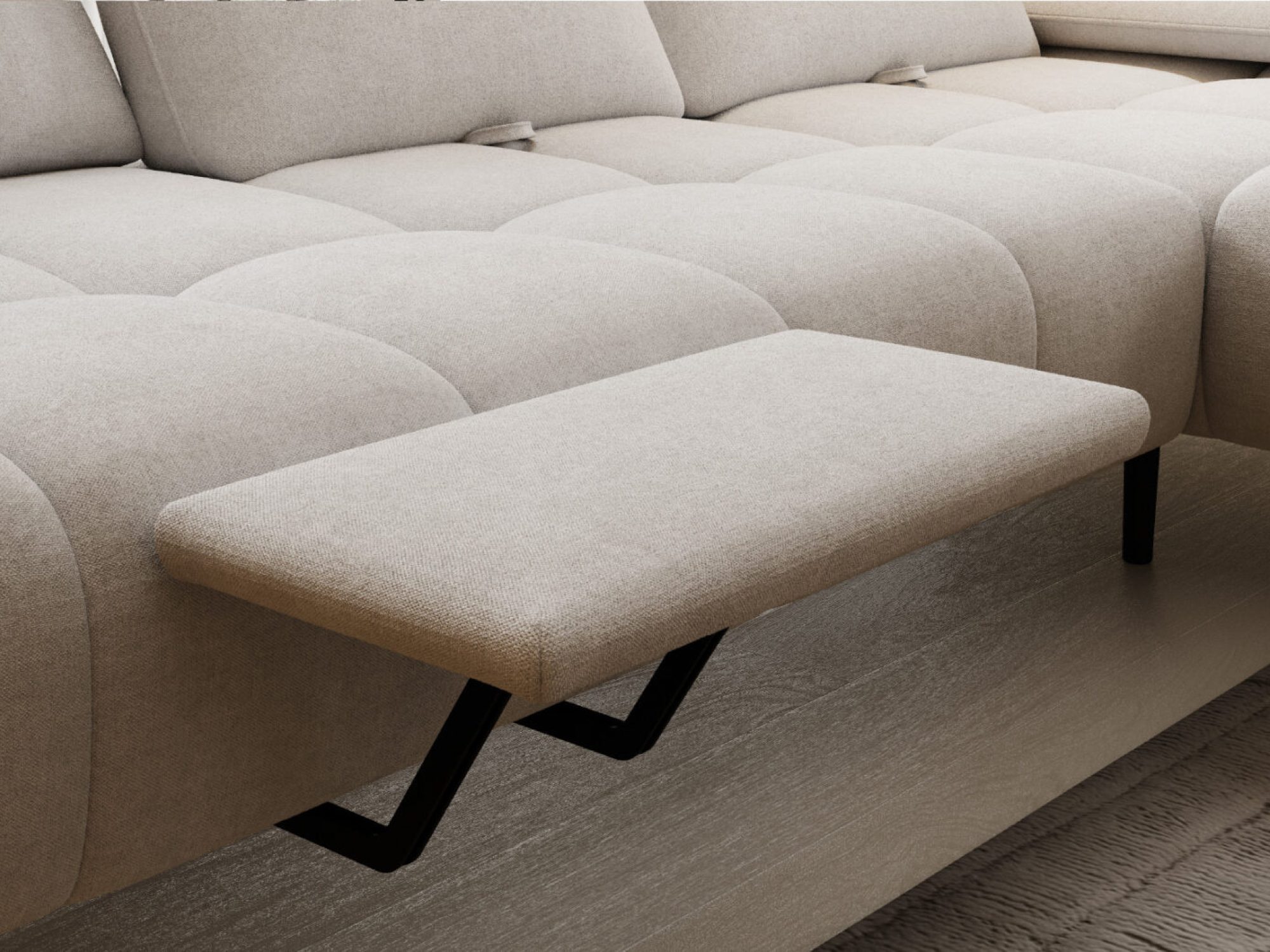 Ecksofa Falvero 284 cm – Detailaufnahme des Korpus
