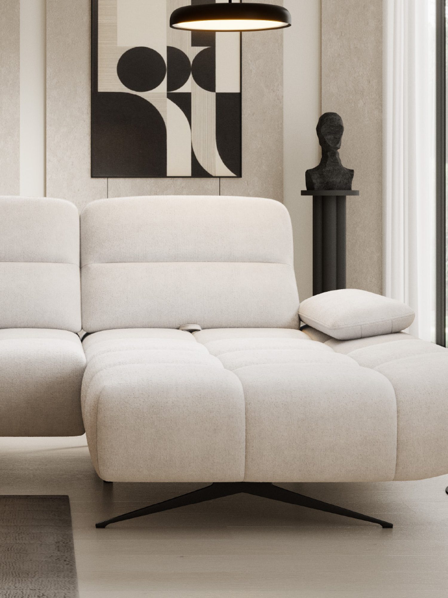 Ecksofa Falvero 284 cm in Perspektivansicht