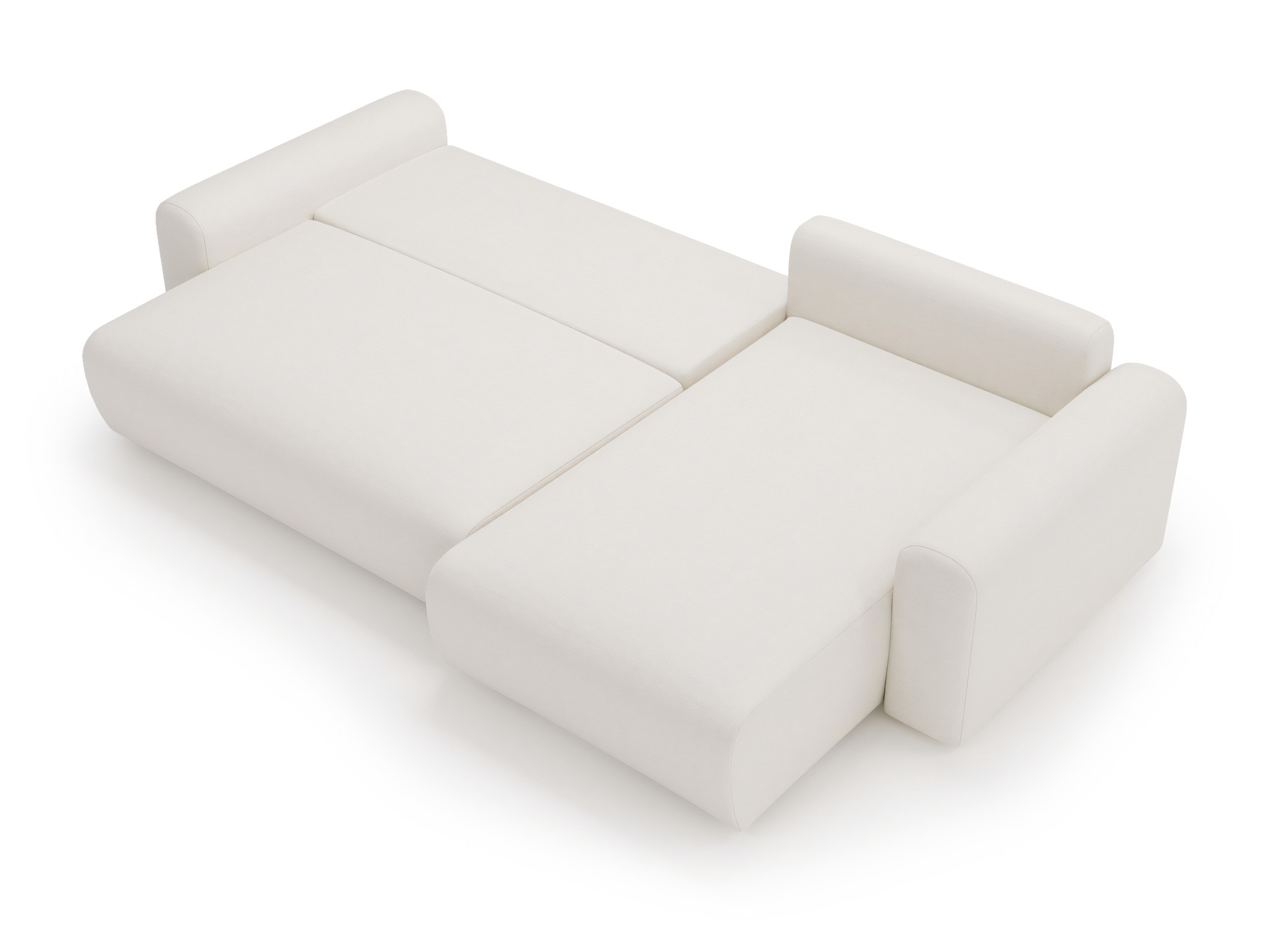 Ecksofa mit Schlaffunktion Bettkasten Figvero 246 cm Creme Universell – Ansicht 4