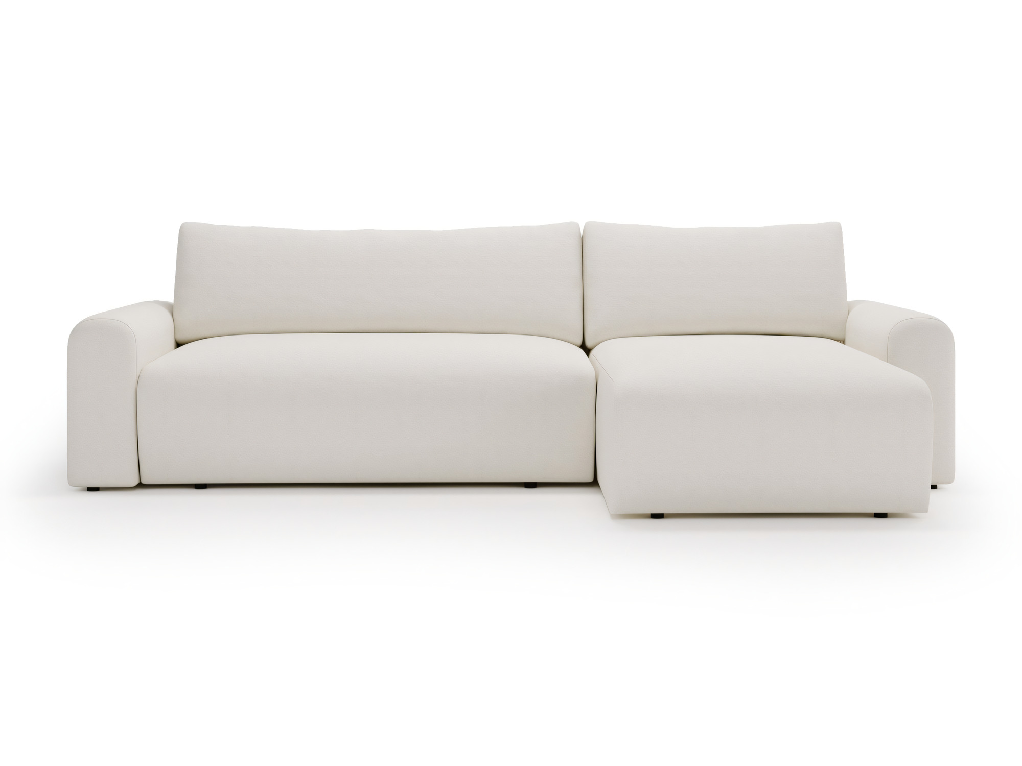 Ecksofa mit Schlaffunktion Bettkasten Figvero 246 cm Creme Universell