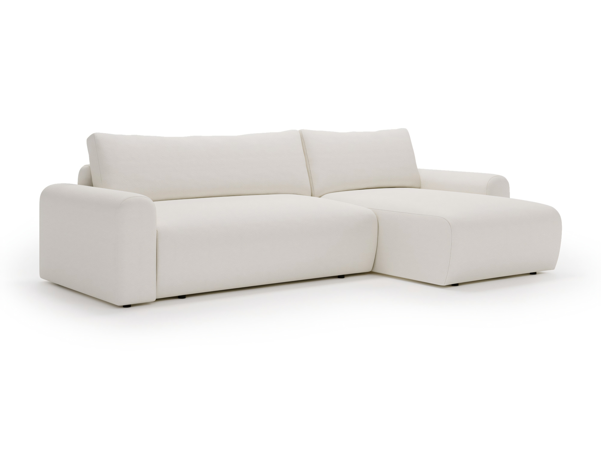 Ecksofa mit Schlaffunktion Bettkasten Figvero 246 cm Creme Universell – Ansicht 2