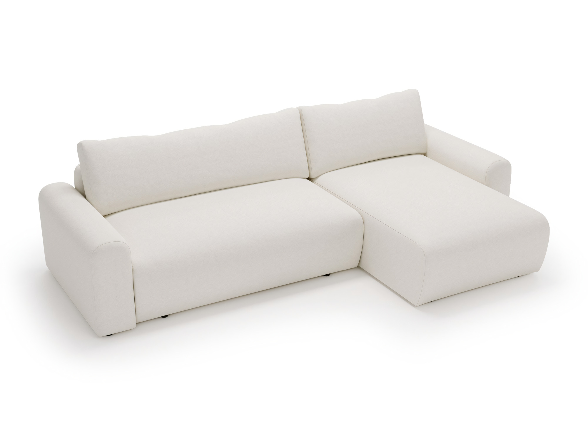 Ecksofa mit Schlaffunktion Bettkasten Figvero 246 cm Creme Universell – Ansicht 3