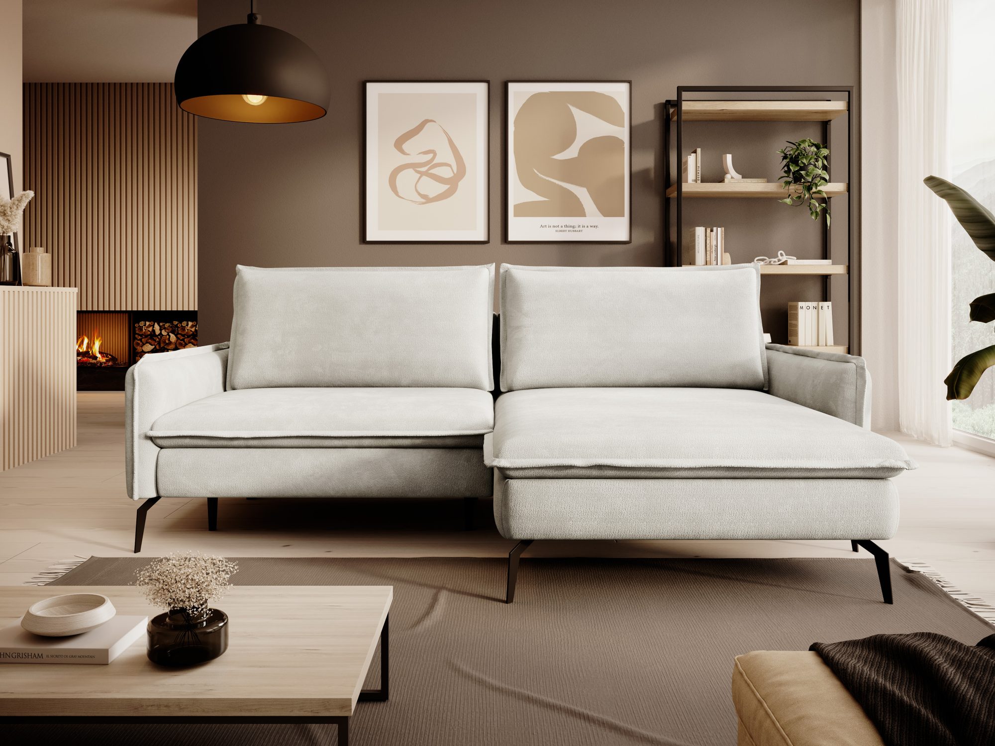 Ecksofa Glorviano in einem gemütlichen Wohnzimmer