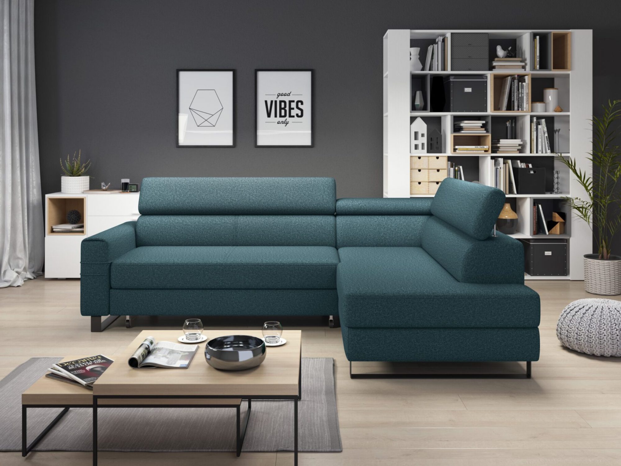 Ecksofa Livaro 249 cm mit Bettkasten