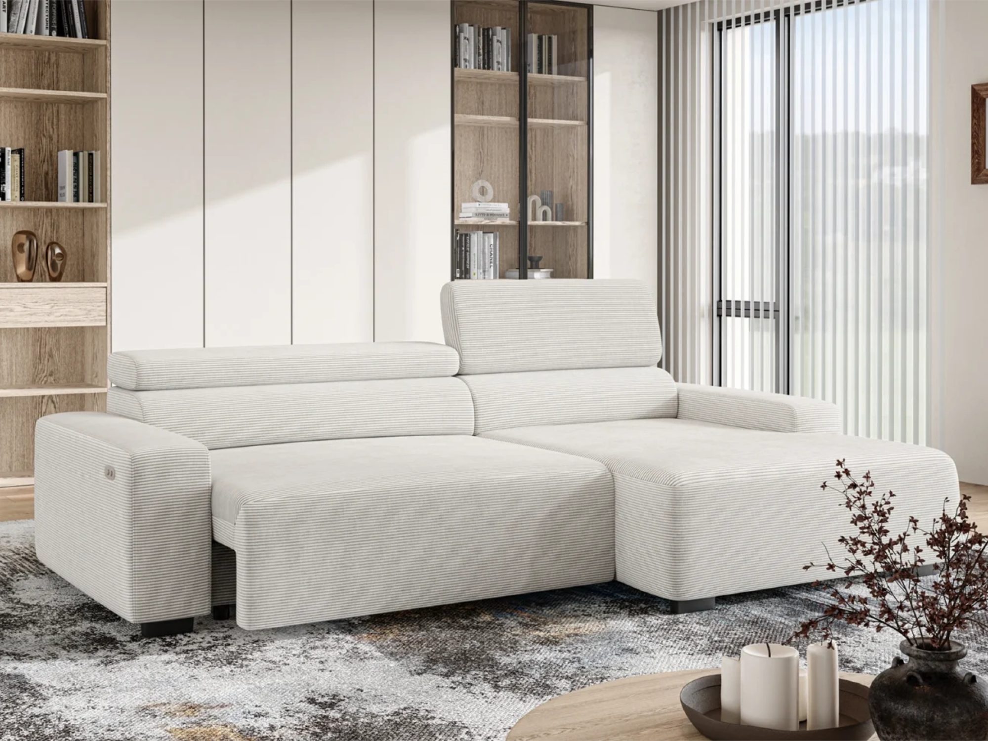 Ecksofa Lyonesso 282 cm, Detailaufnahme des Polsterstoffs