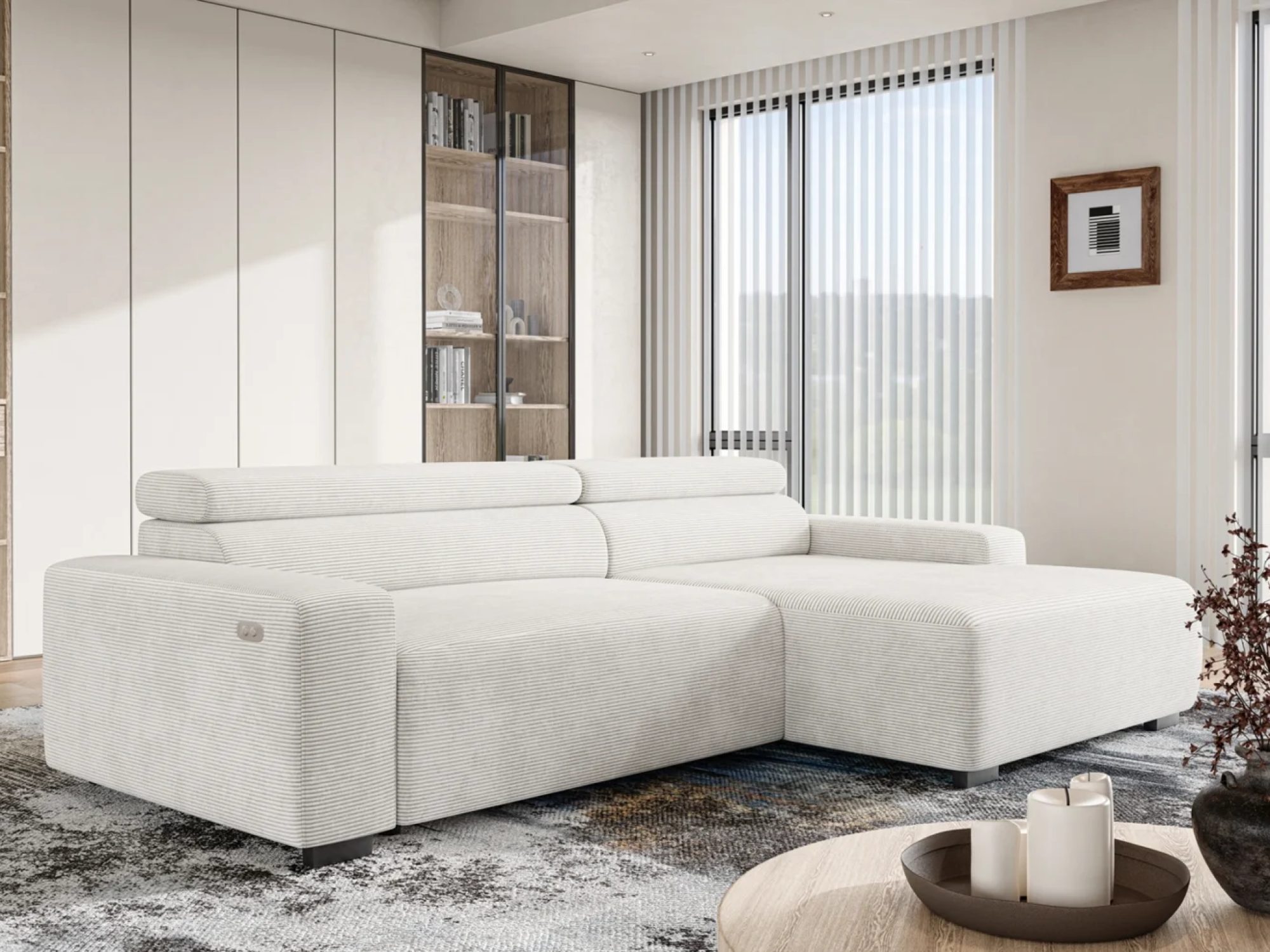 Ecksofa Lyonesso 282 cm mit ausgezogener Sitzfläche