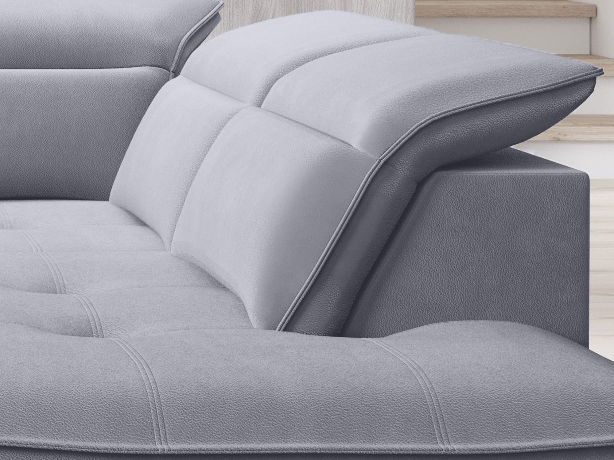 Ecksofa Murviano 261 cm im Wohnzimmer-Ambiente
