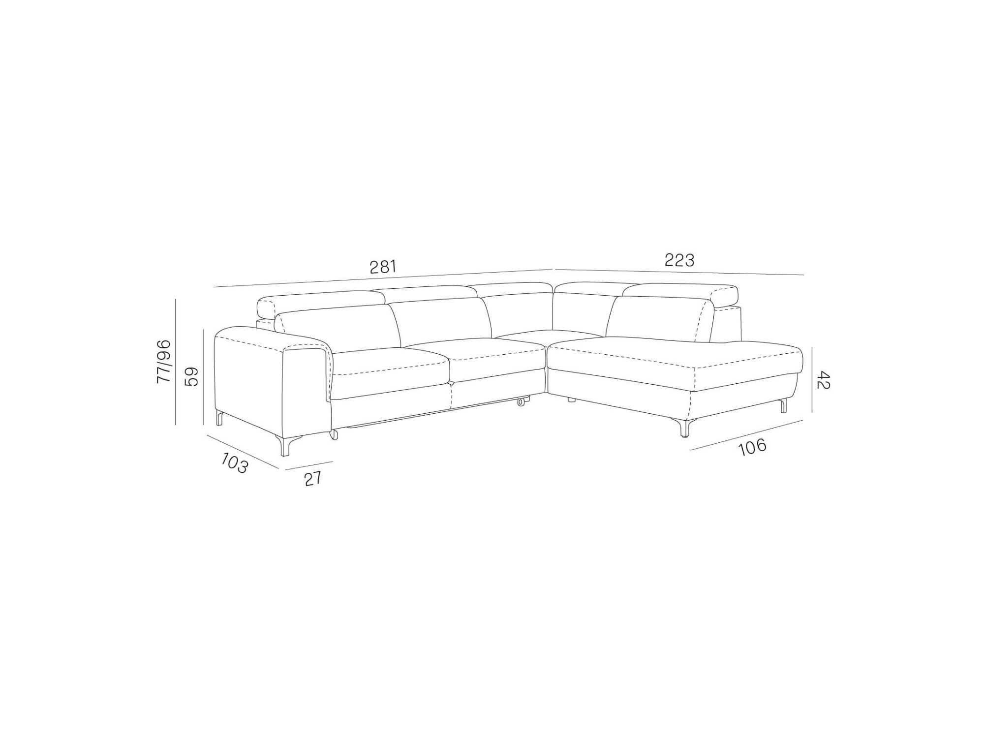 Ecksofa mit Schlaffunktion und Bettkasten Nobravio 280 cm – Bild 3