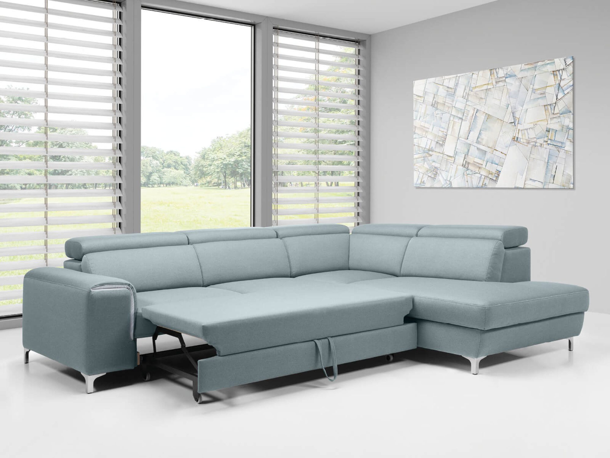 Ecksofa mit Schlaffunktion und Bettkasten Nobravio 280 cm – Bild 5