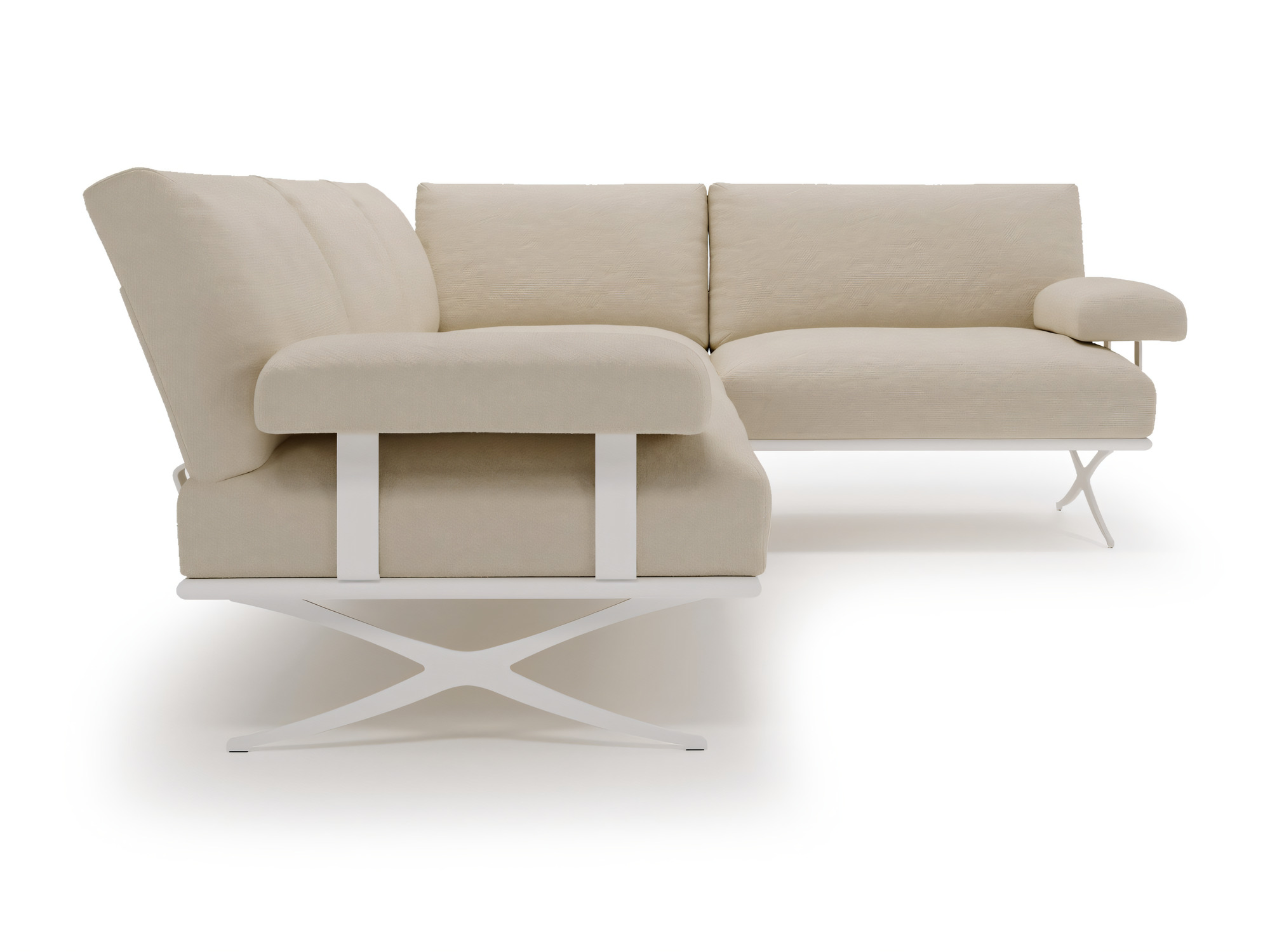 Garten-Ecksofa Celestra auf Metallfüßen, Seitenansicht