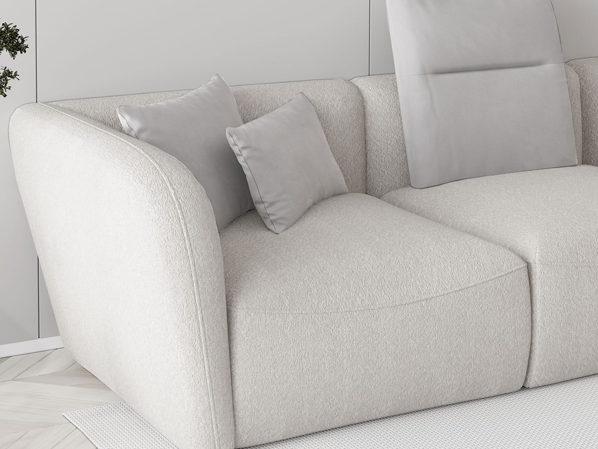 Ecksofa Rovelia 308 cm in Perspektivansicht