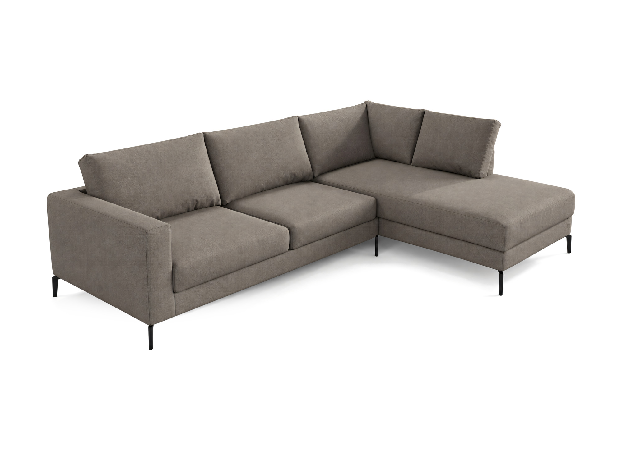 Polsterecksofa Lorvessa 270 cm Grau – Ansicht auf weißem Hintergrund