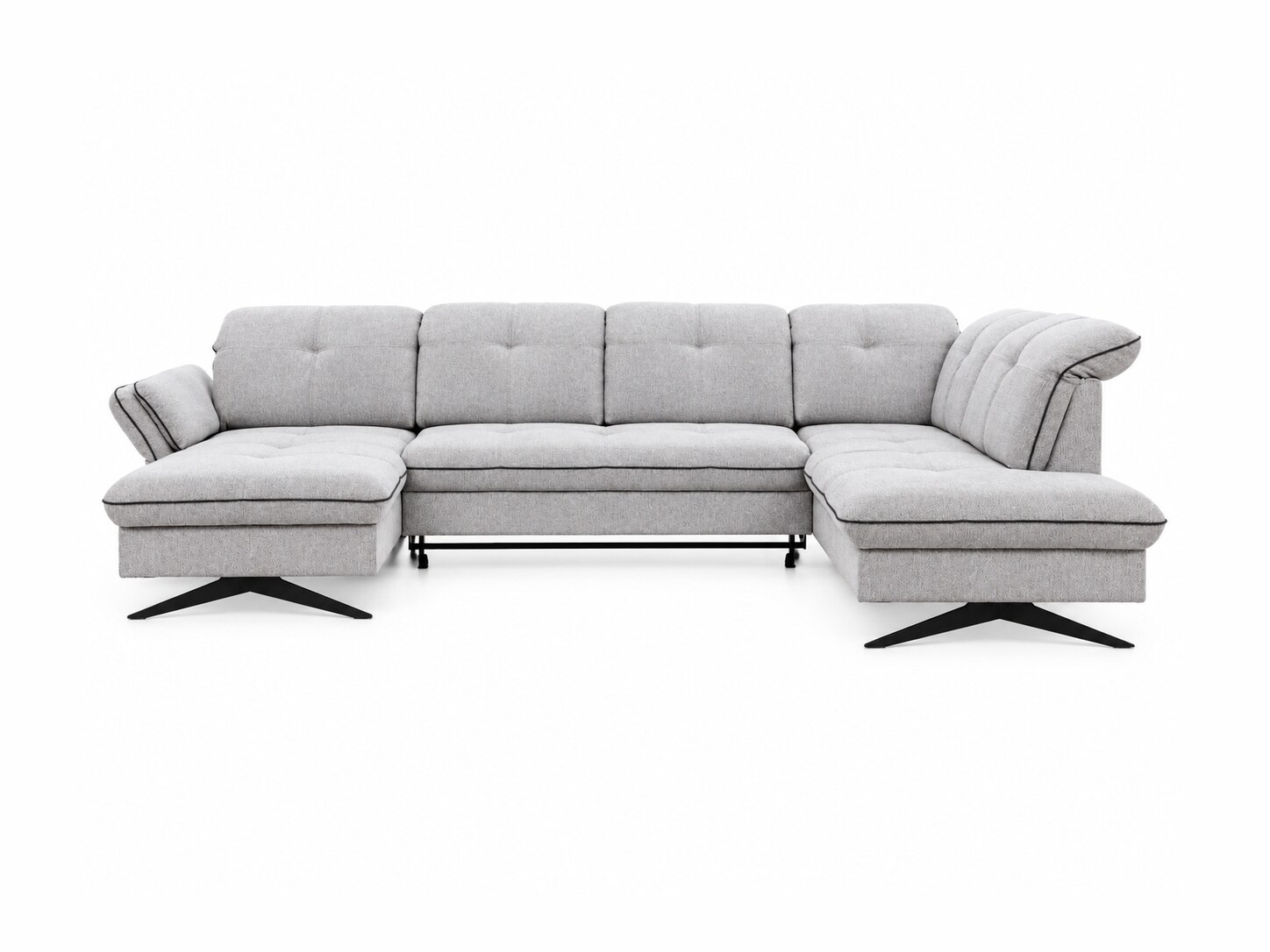 U-Sofa Trevalio 335 cm auf Metallkufen vor weißem Hintergrund