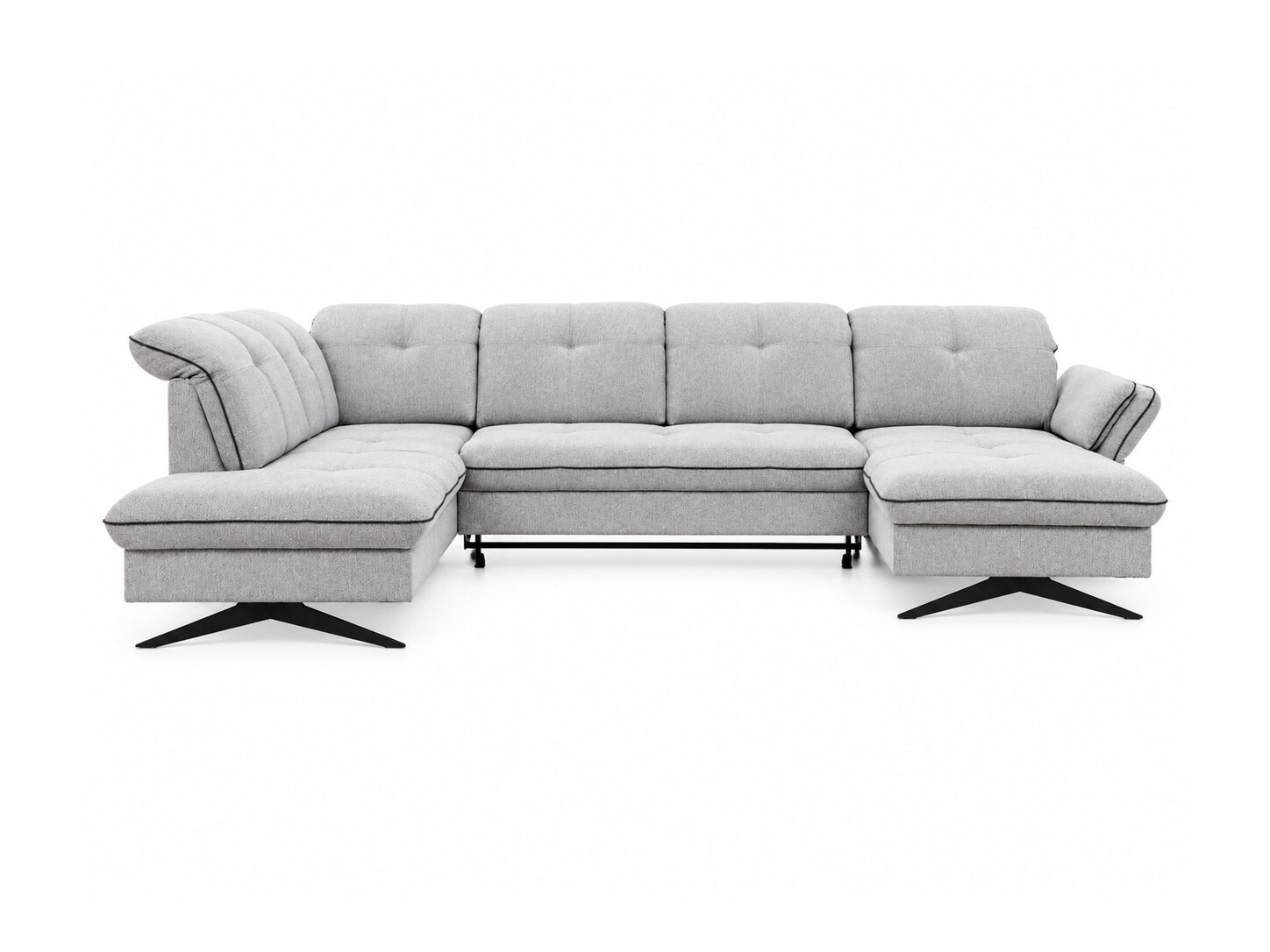 U-Sofa Trevalio, 335 cm, auf Metallkufen vor weißem Hintergrund