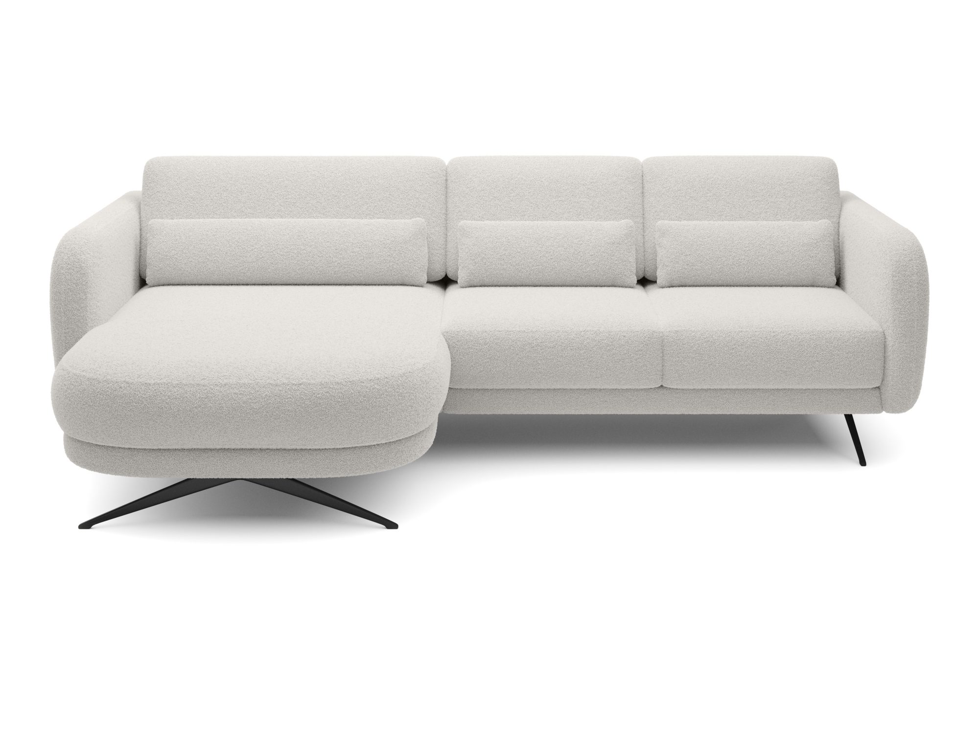 Ecksofa Ilviano 260 cm mit Chaiselongue auf weißem Hintergrund