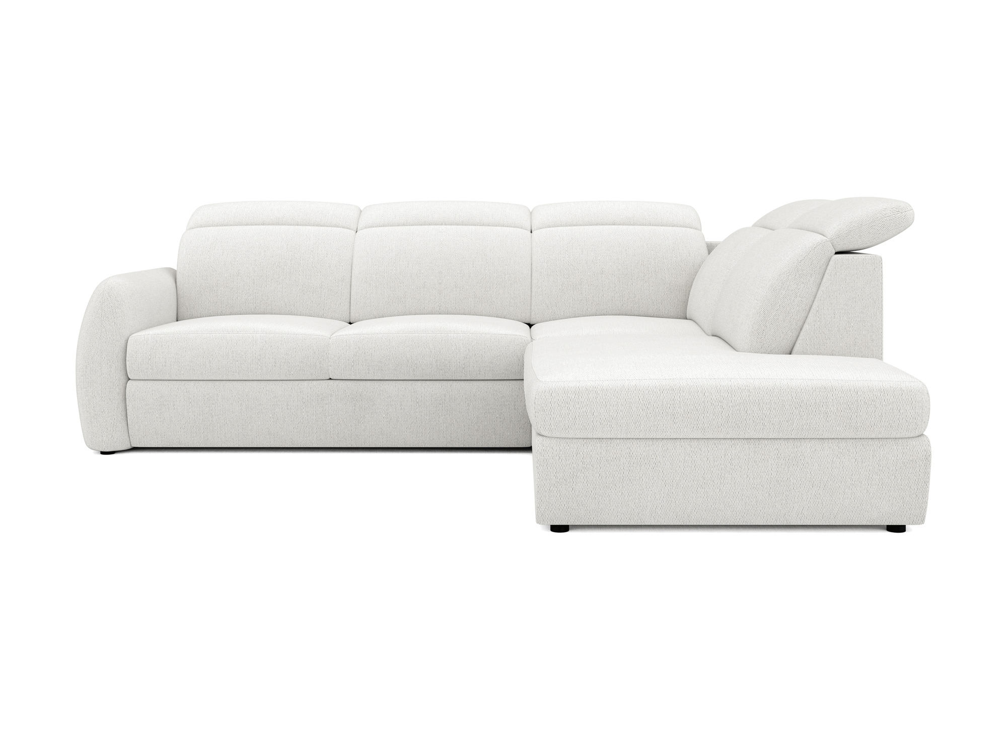 Ecksofa mit Schlaffunktion Sanchero L in hellem Stoff vor weißem Hintergrund