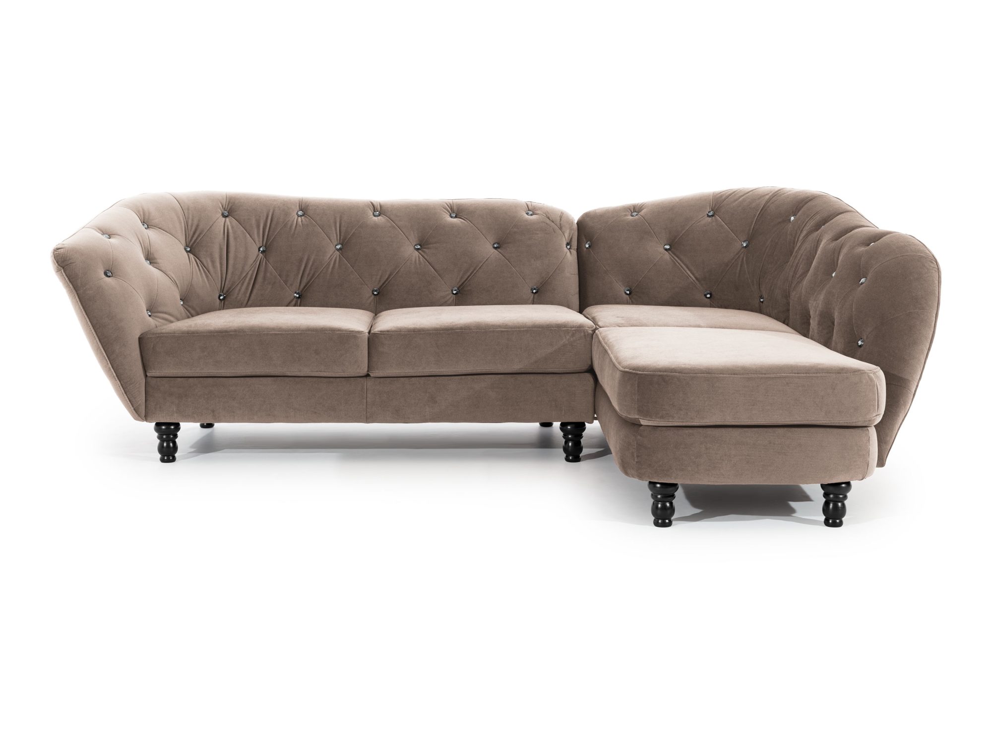 Ecksofa Ardenzo 280 cm mit gesteppter Rückenlehne vor weißem Hintergrund