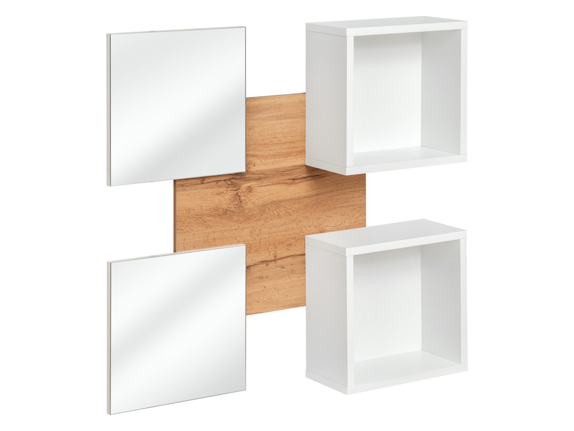 Nástěnný panel se 2 zrcadly a 2 policemi Elyvero 100 cm
