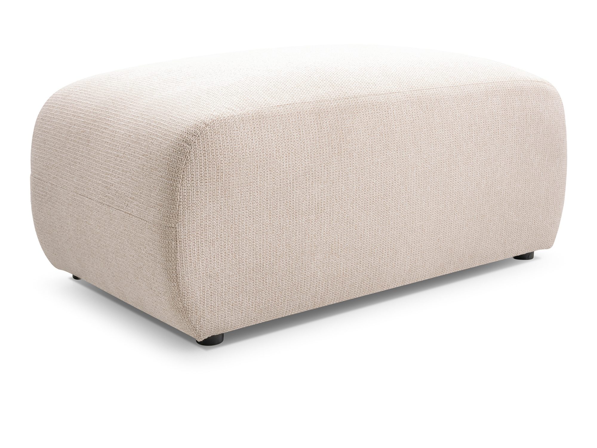 Taburet Aluna 105 cm v béžové látce – pohled z úhlu