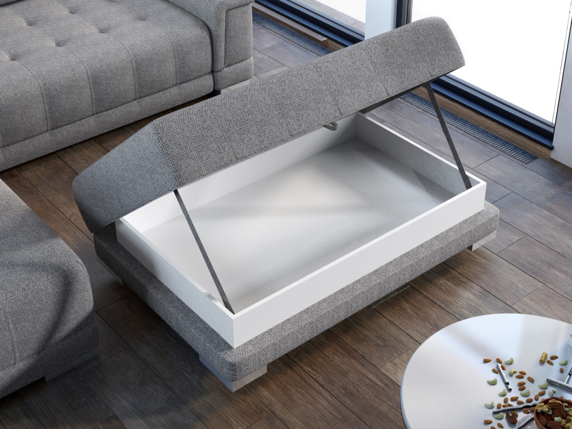 Taburet Camvello 135 cm s viditelným úložným prostorem