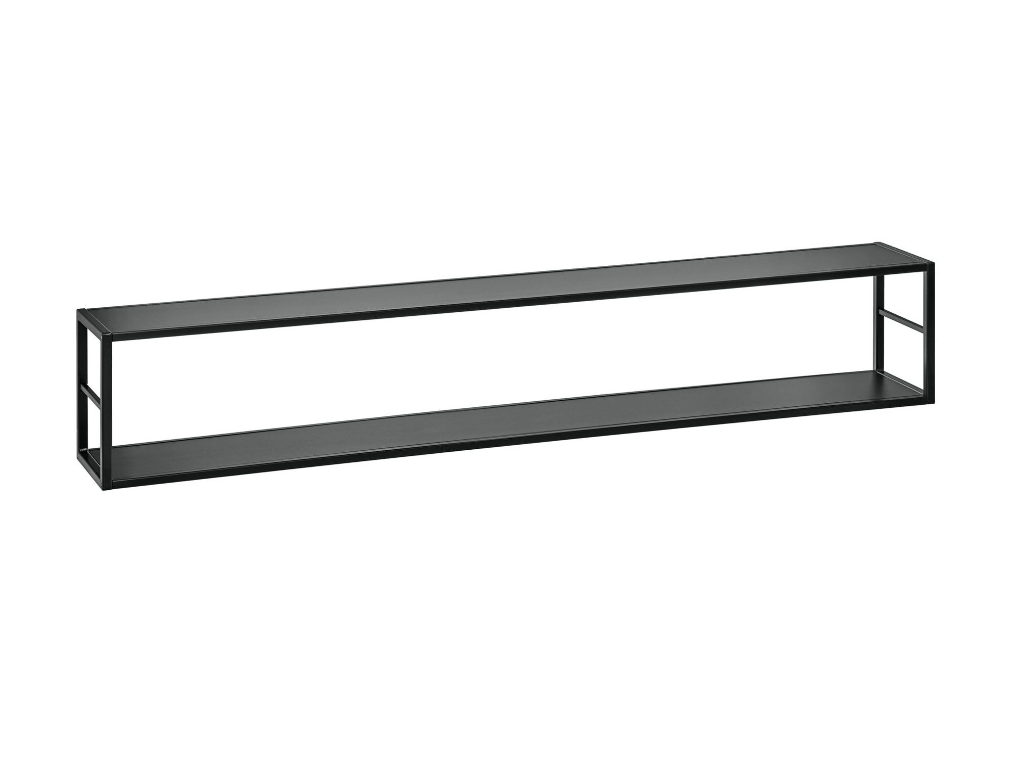 Kelmoro Regal 180 cm mit langen schwarzen Regalböden und Seitenrahmen