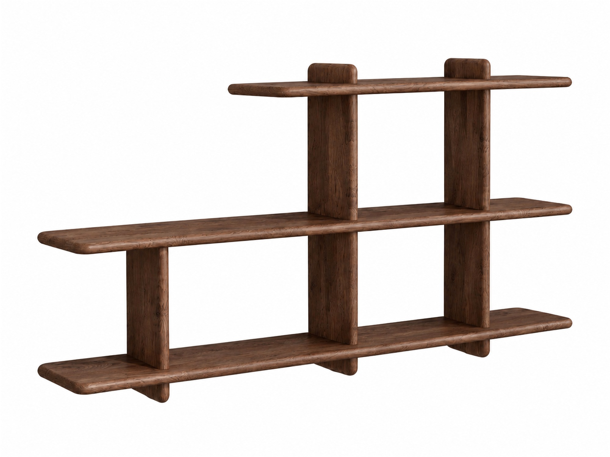 Modulares Hängeregal Valdaro 140x66 cm in Tabacco – Produktfoto vor weißem Hintergrund