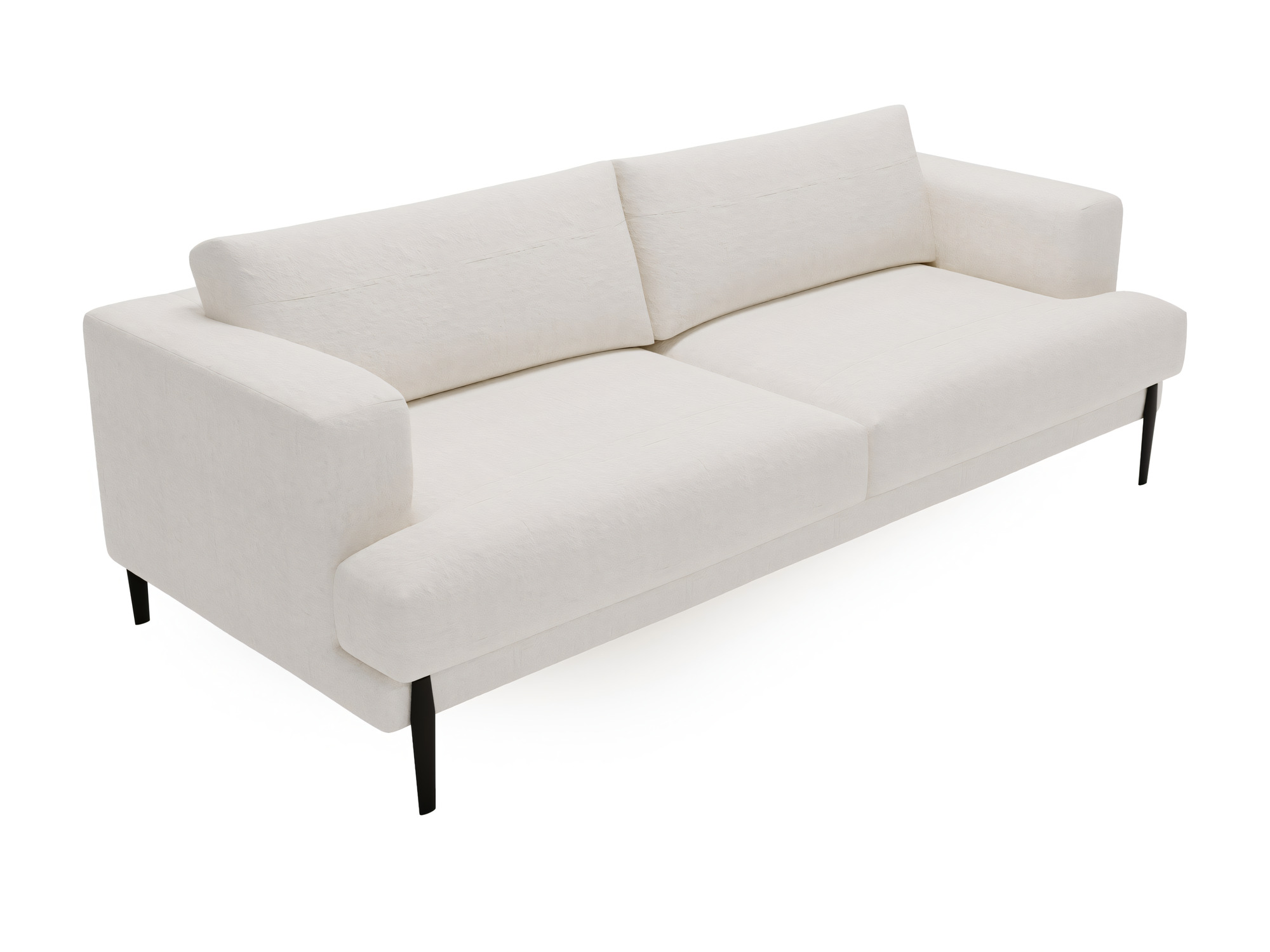 Sofa Delvora dla trzech osób sfotografowana z góry, siedzisko i dwie poduszki