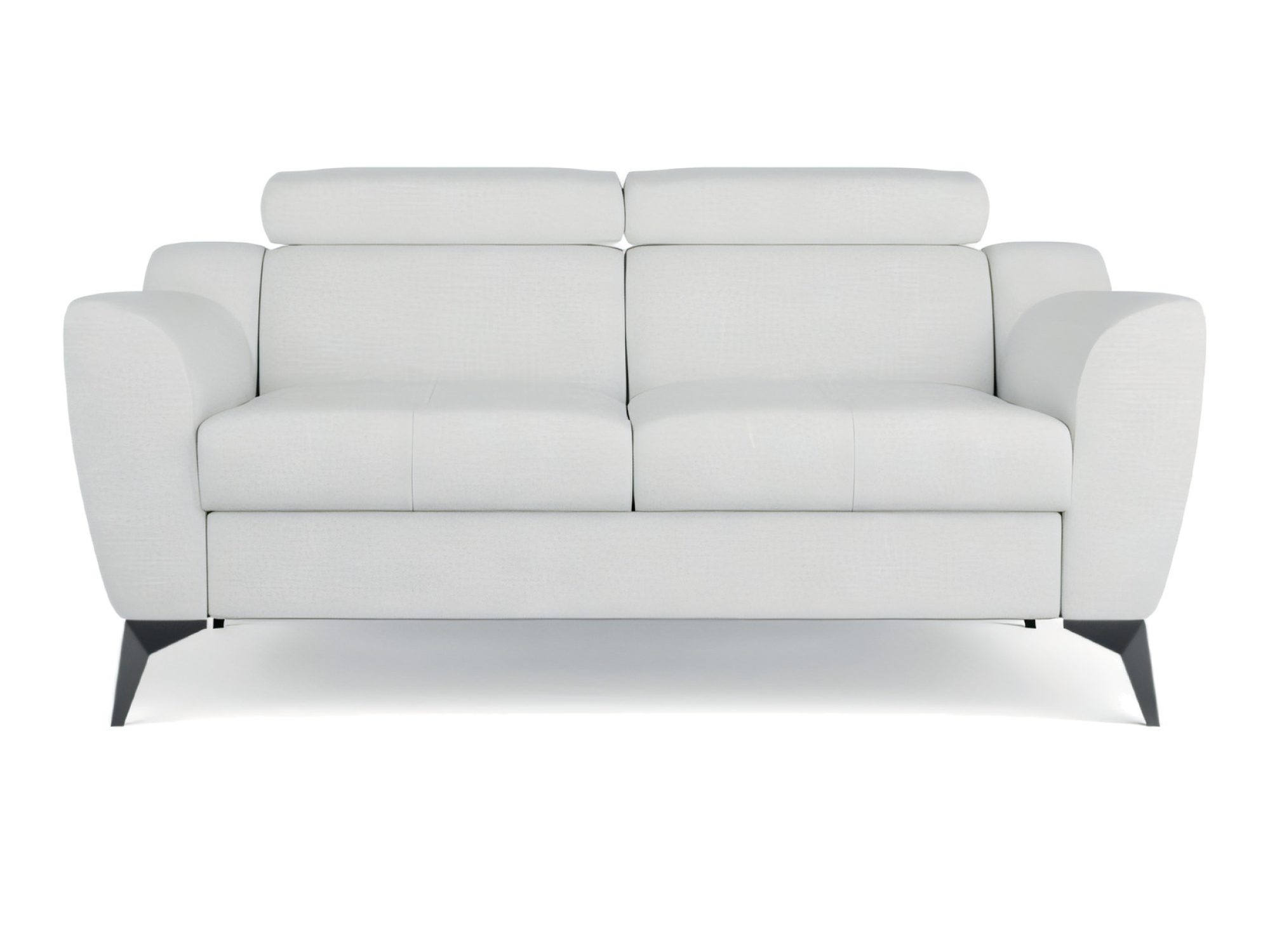 Zweisitzer-Sofa Vigando, 161 cm, mit weißem Stoffbezug vor weißem Hintergrund