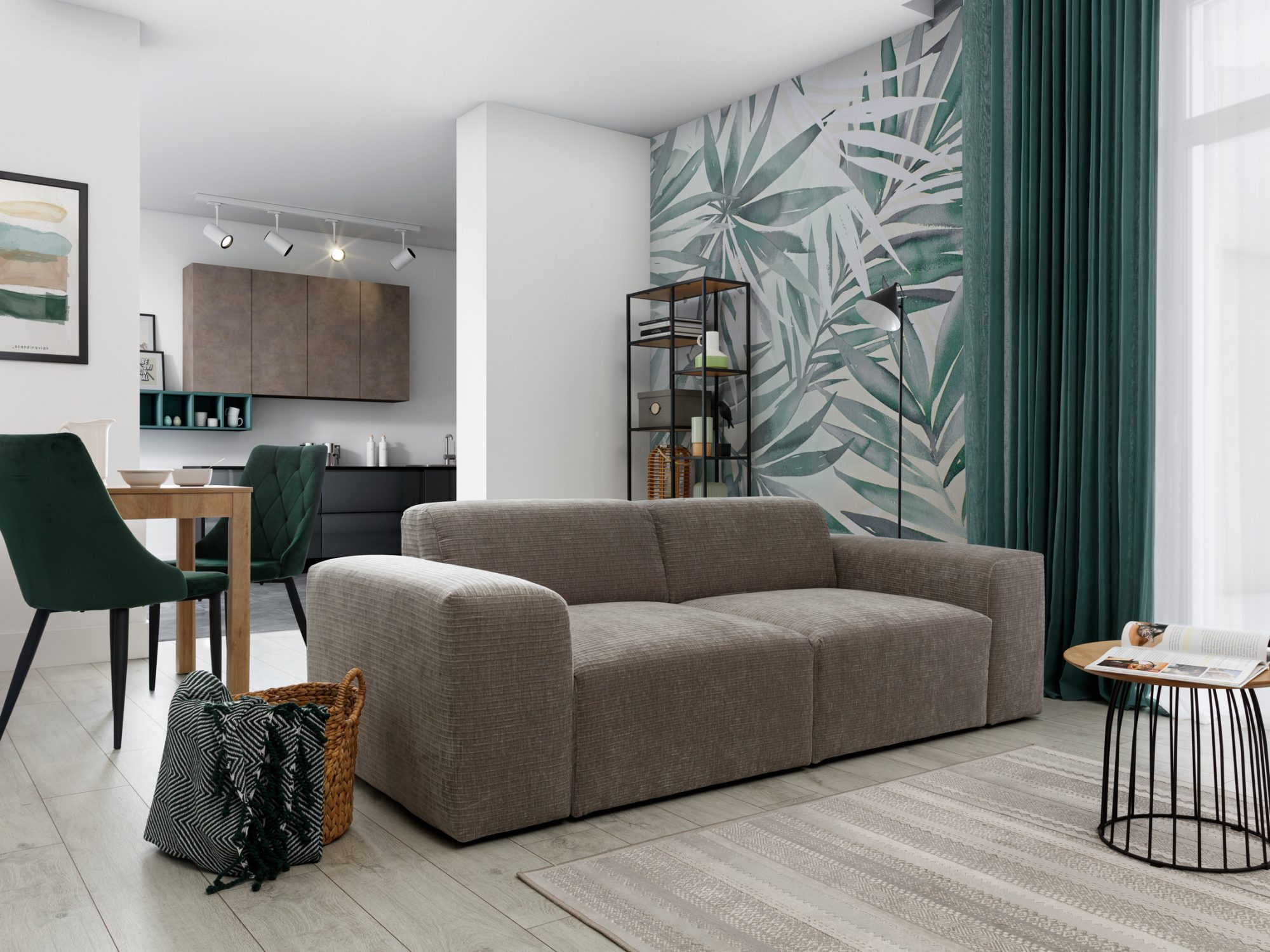 Zweisitzer-Sofa Astrevia 210 cm mit weicher Sitzfläche – Wohnbeispiel 5