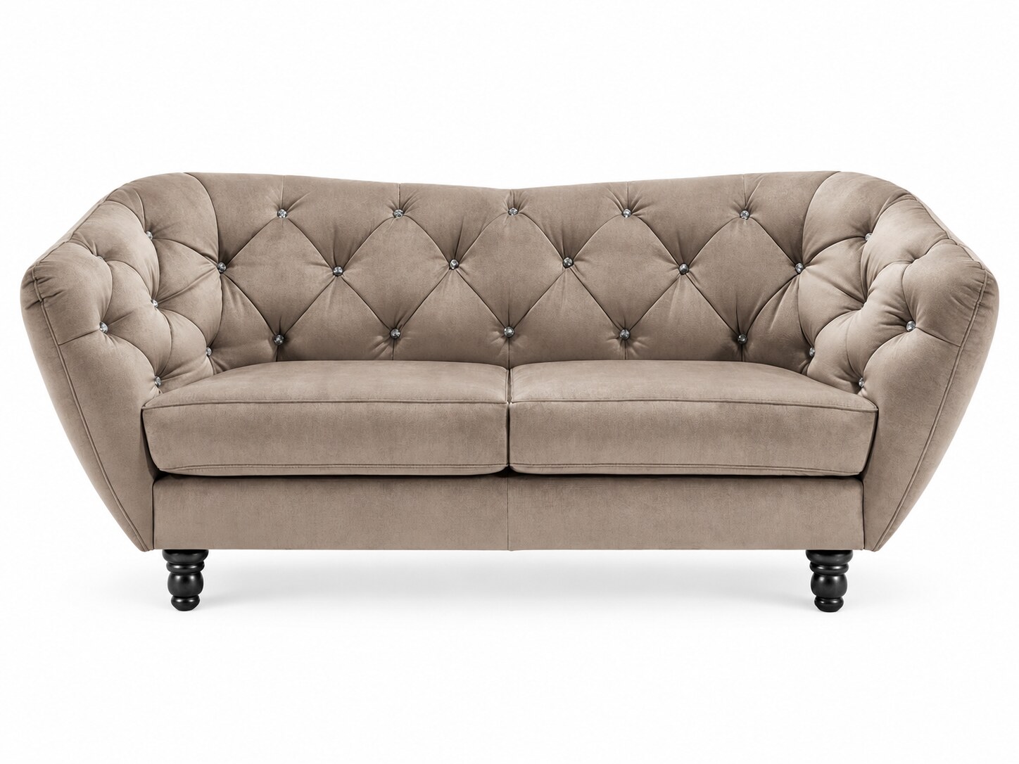 Zweisitzer-Sofa Ardenzo 190 cm mit gesteppter Rückenlehne vor weißem Hintergrund