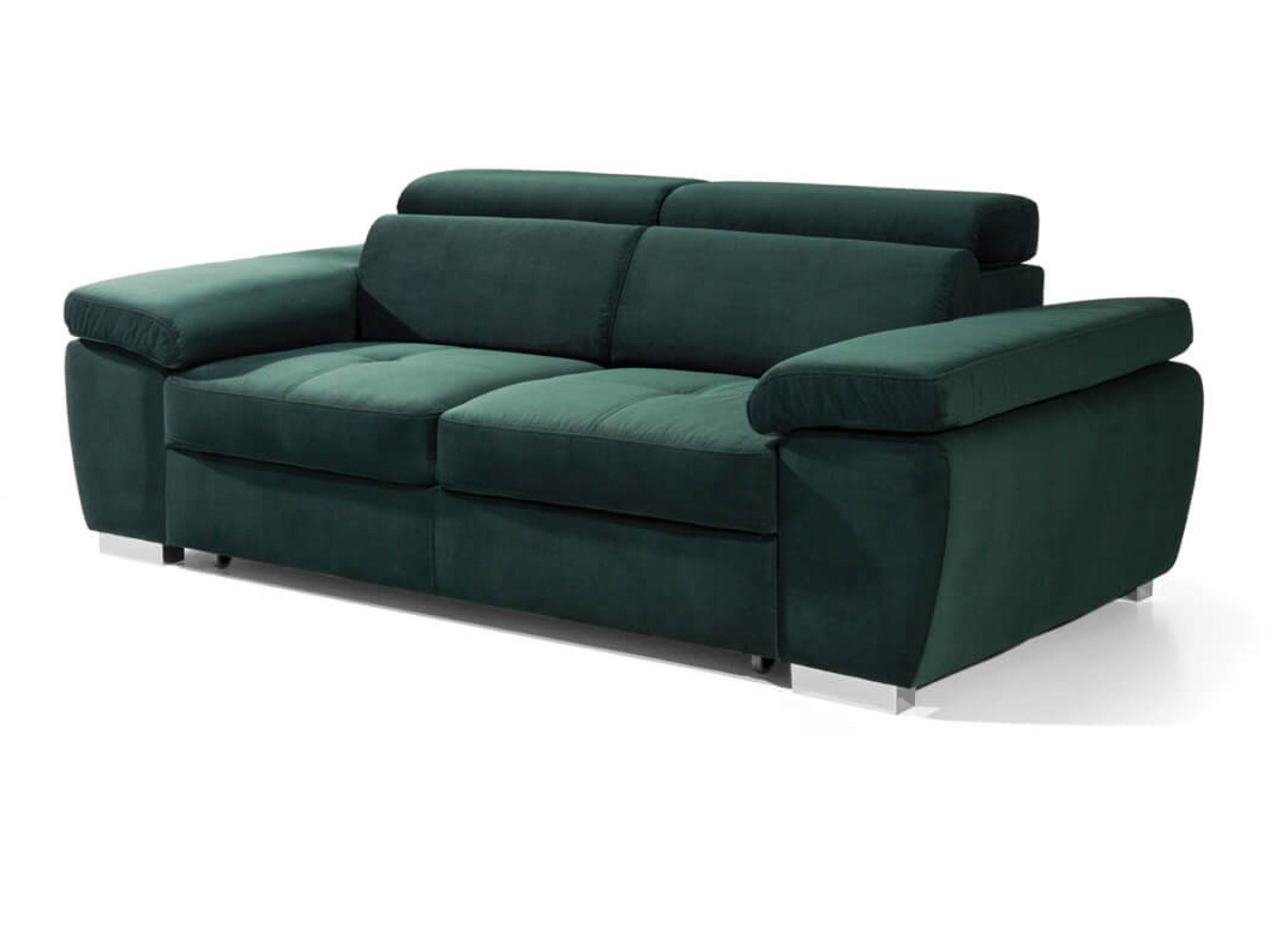 Zweisitzer-Sofa Zirvano, 185 cm, in Flaschengrün vor weißem Hintergrund