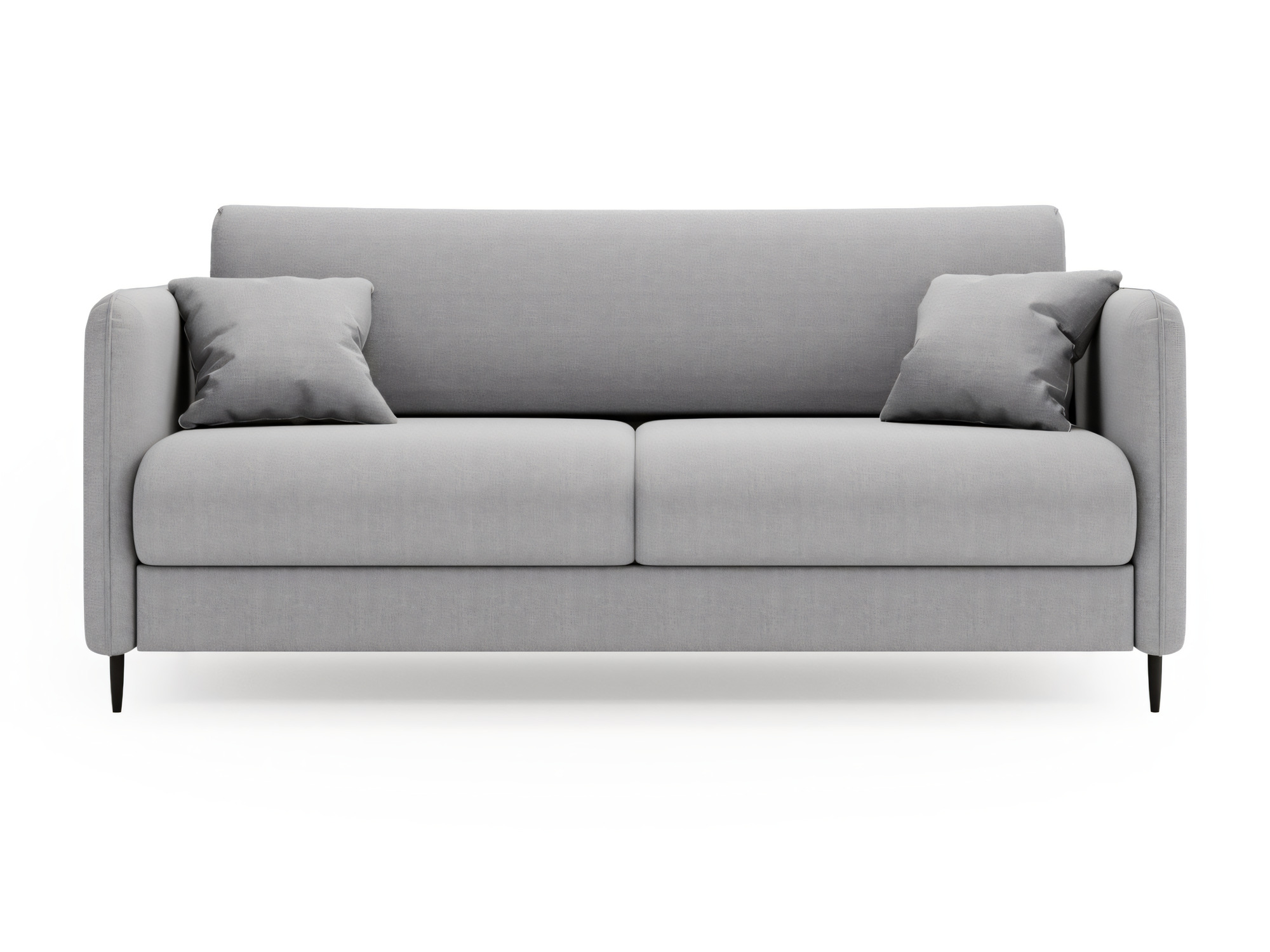 Zweisitzer-Schlafsofa Elli One mit grauem Stoffbezug, Vorderansicht