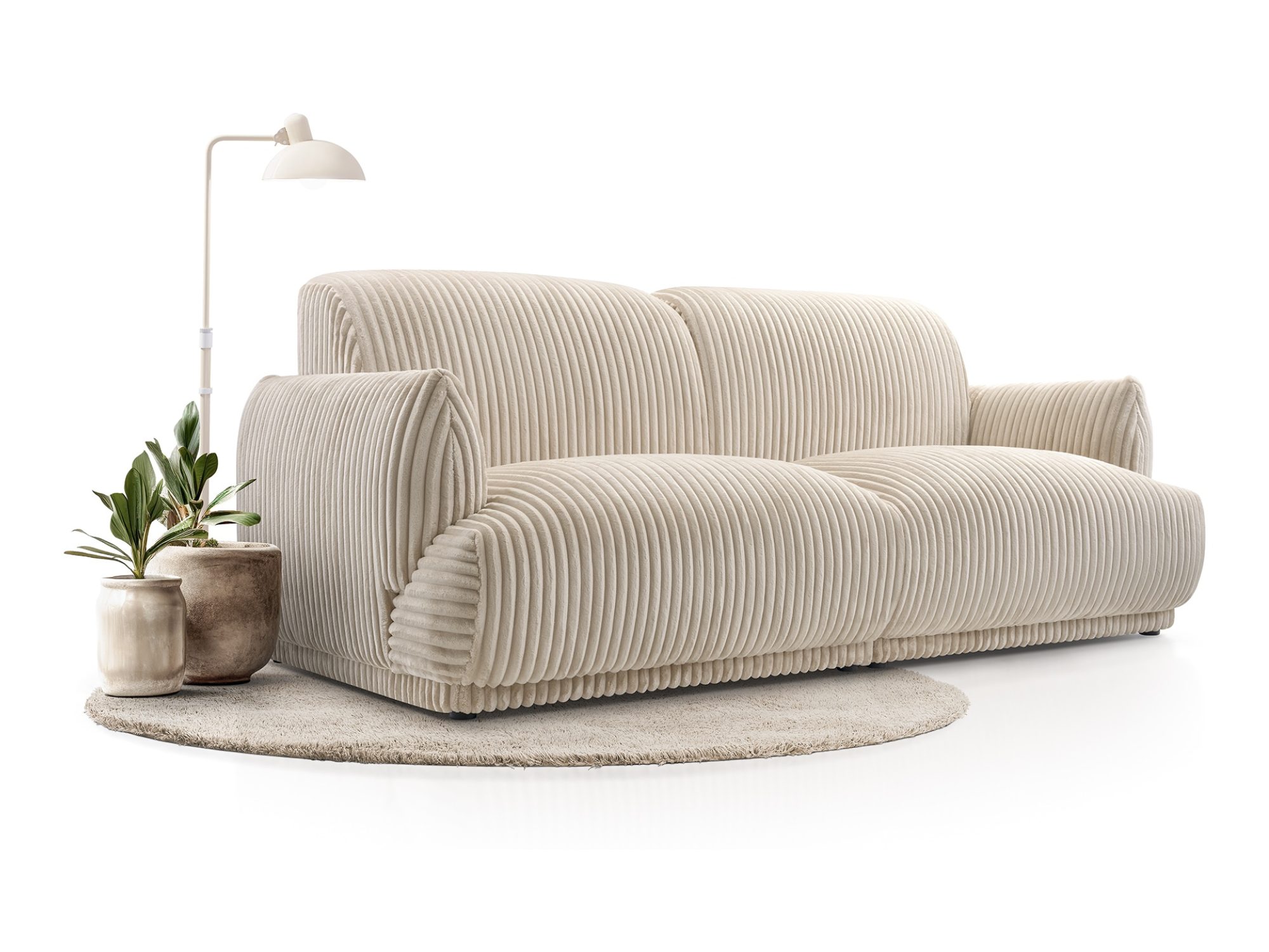 Polstersofa Rovena – Hauptansicht auf hellem Hintergrund