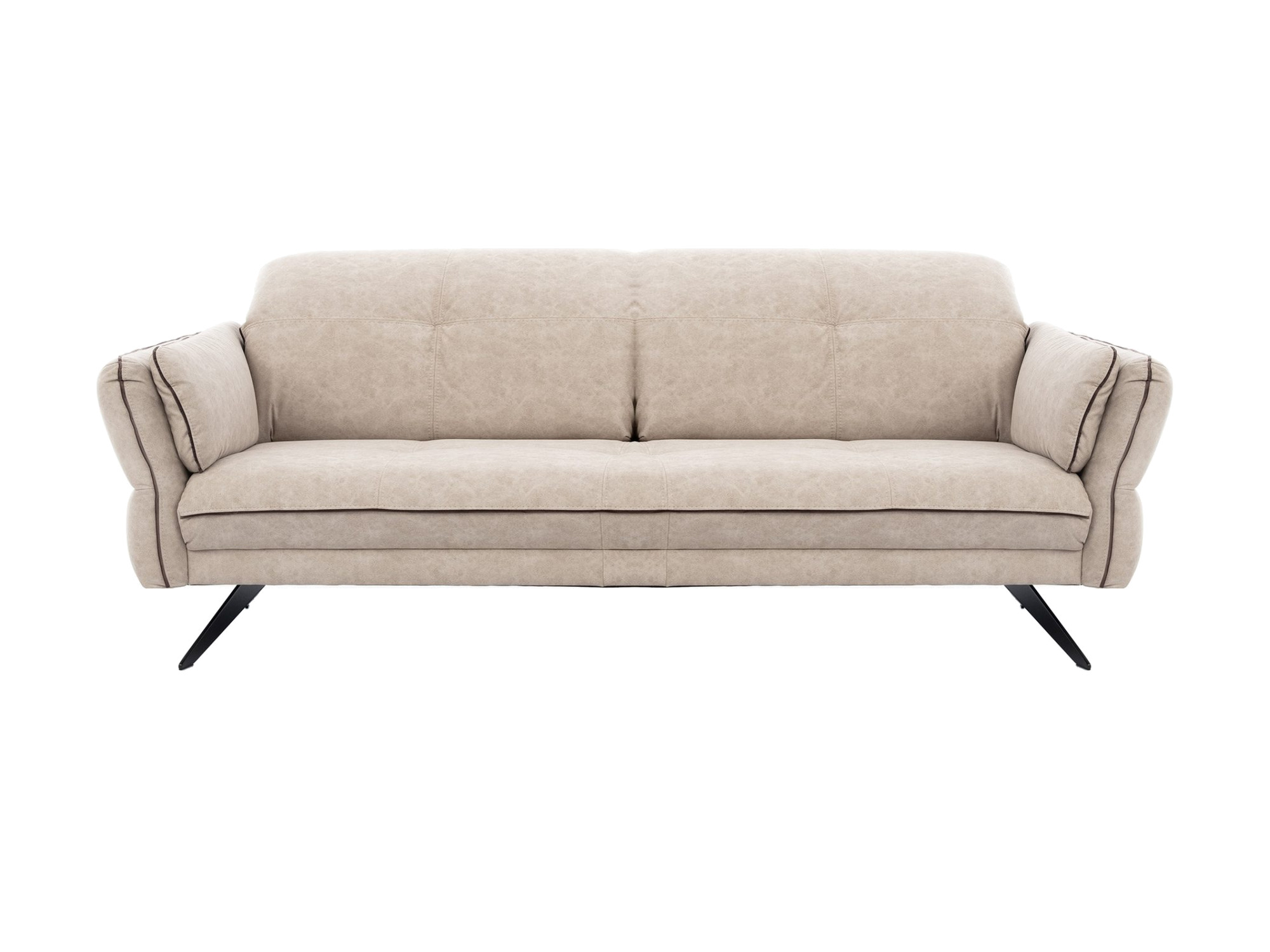 Dreisitzer-Sofa Terlavio, 227 cm, auf Metallkufen – Vorderansicht vor weißem Hintergrund