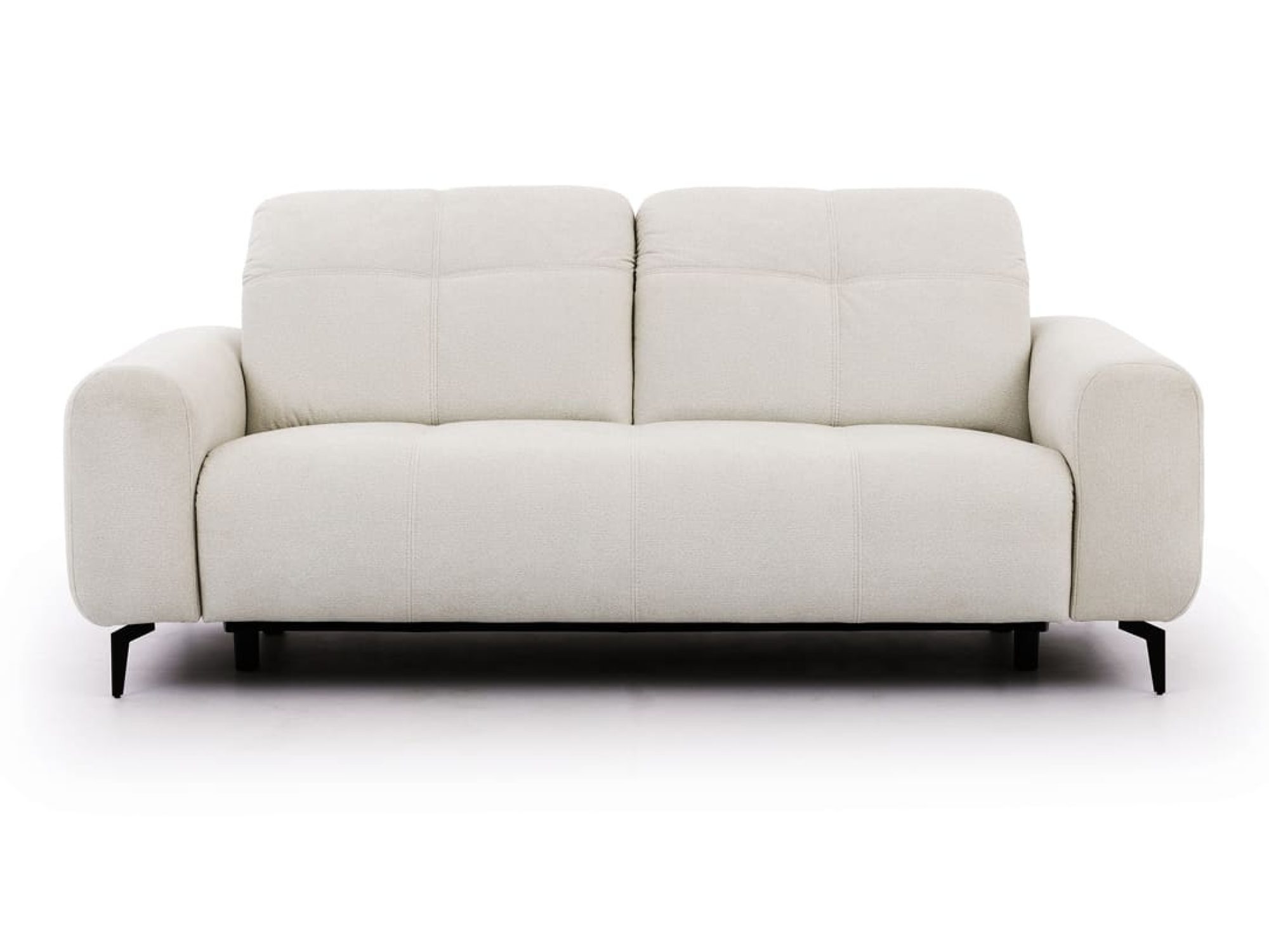 3-Sitzer-Sofa Lorvanto 216 cm in cremefarbenem Stoff vor weißem Hintergrund
