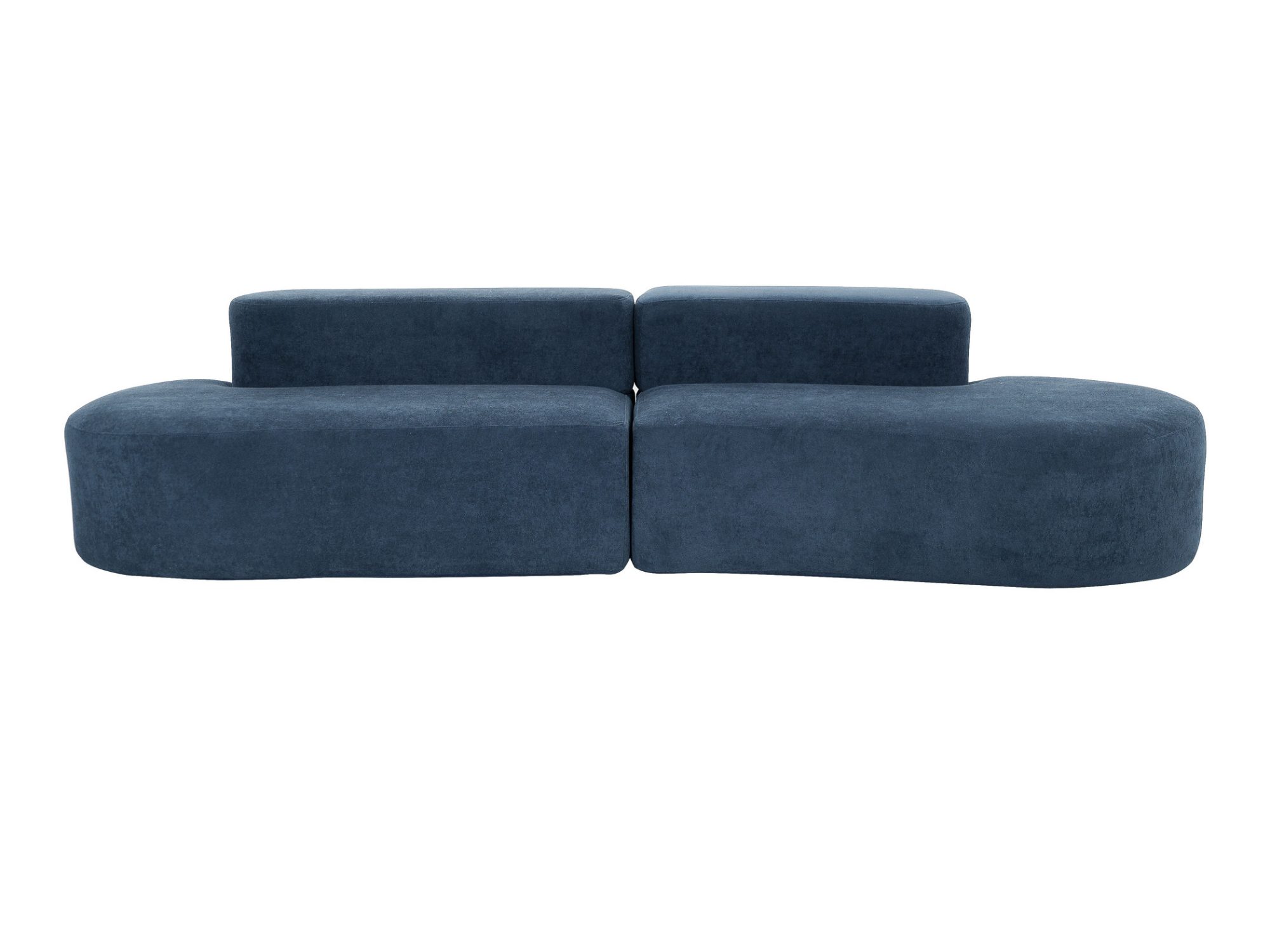 Sofa Zenith granatowa – widok frontalny dwóch segmentów siedziska