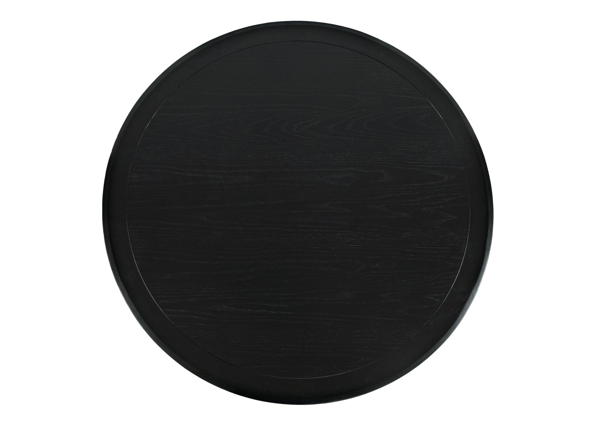 Schwarze Tischplatte des Tisches Avola 127 cm in der Draufsicht