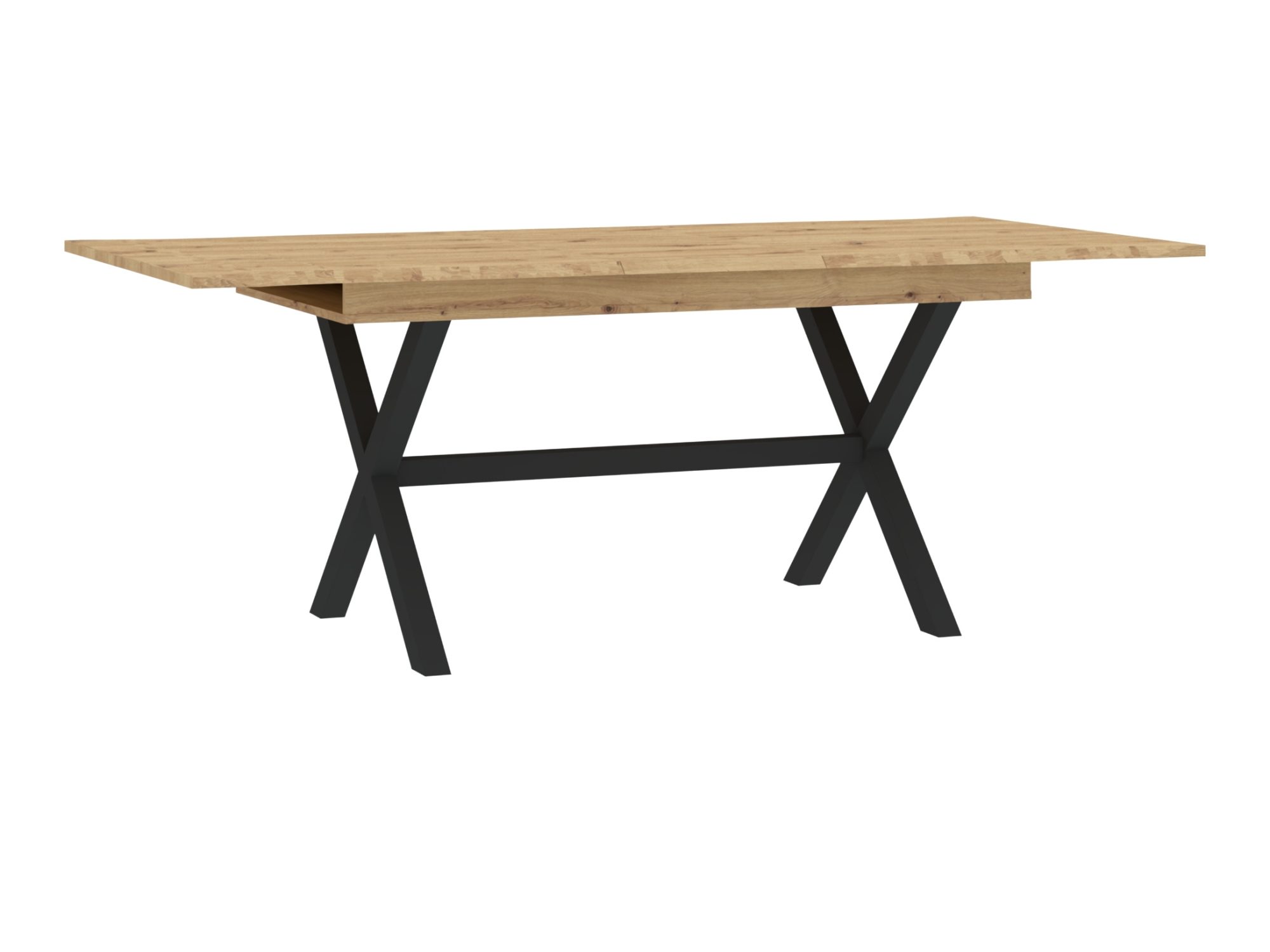 Esstisch Axerio 200 cm Eiche Artisan und Schwarz – Produktfoto