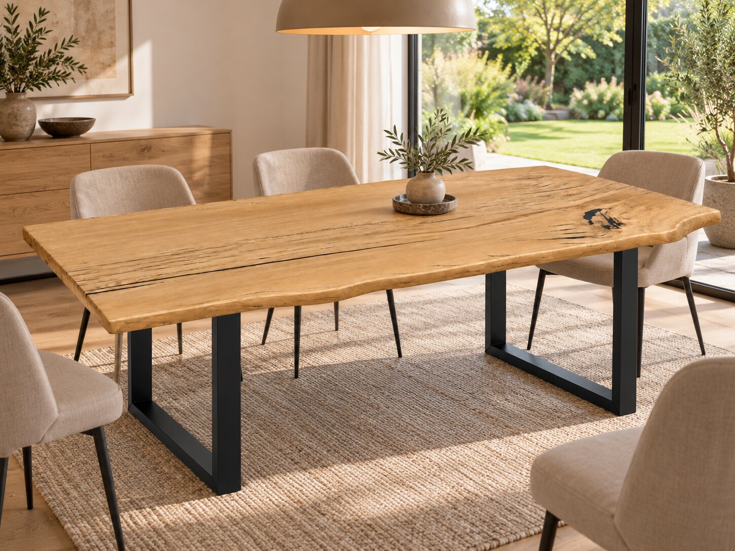 Tisch GRANDIS mit Stahl-Kufengestell im Esszimmer – Wohnbeispiel