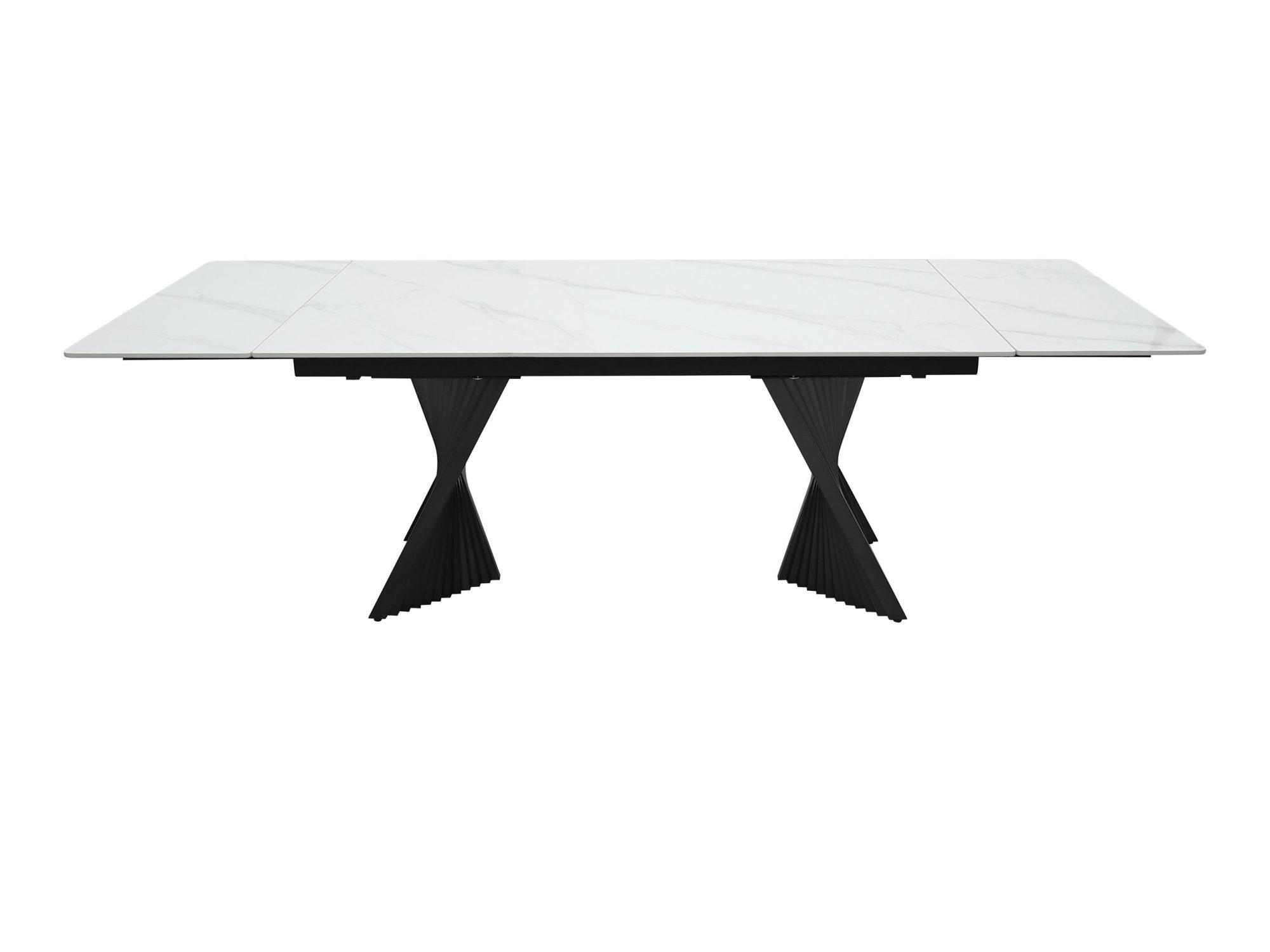 Rozkládací stůl s mramorovou deskou Virtus 160–240 cm bílý / grafitový