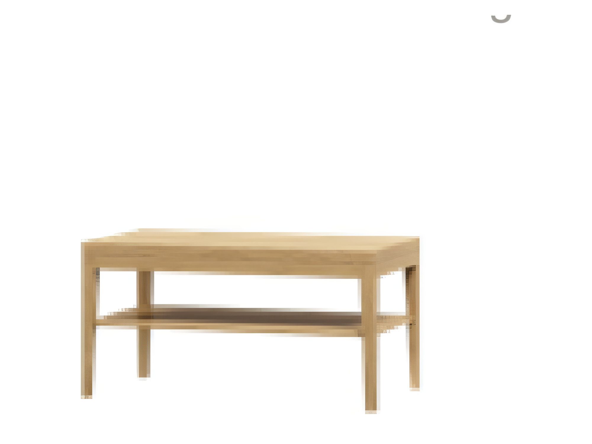 Couchtisch Avolino 100 cm in heller Ausführung mit unterer Ablage