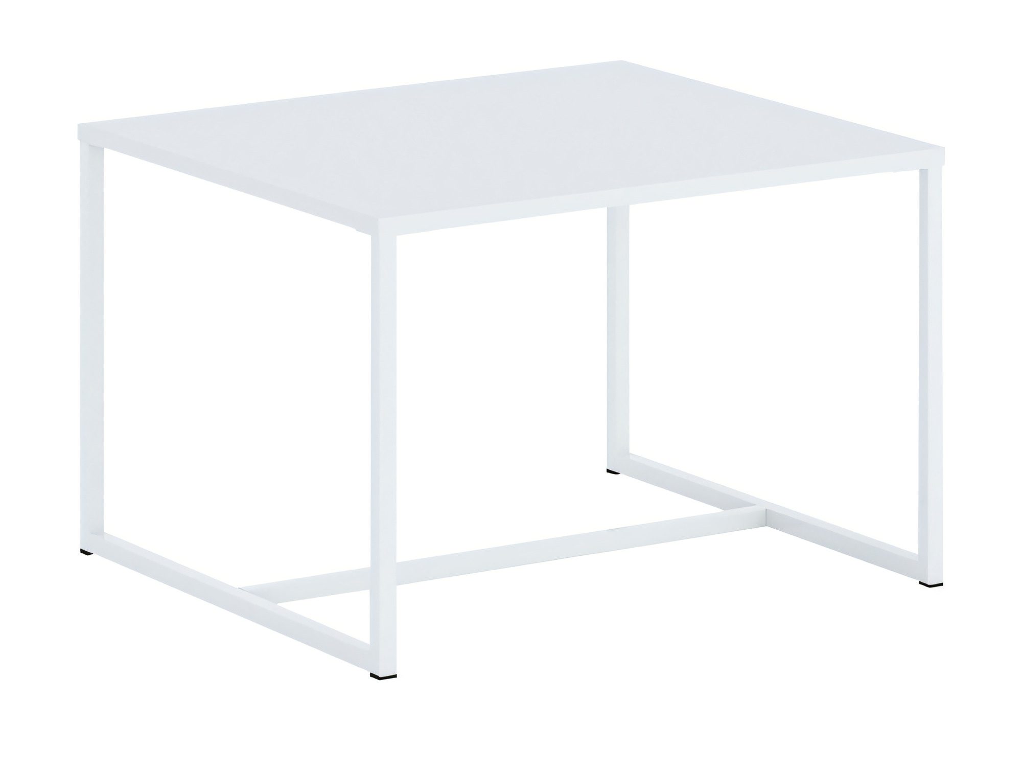 Minimalistischer quadratischer Couchtisch in Weiß