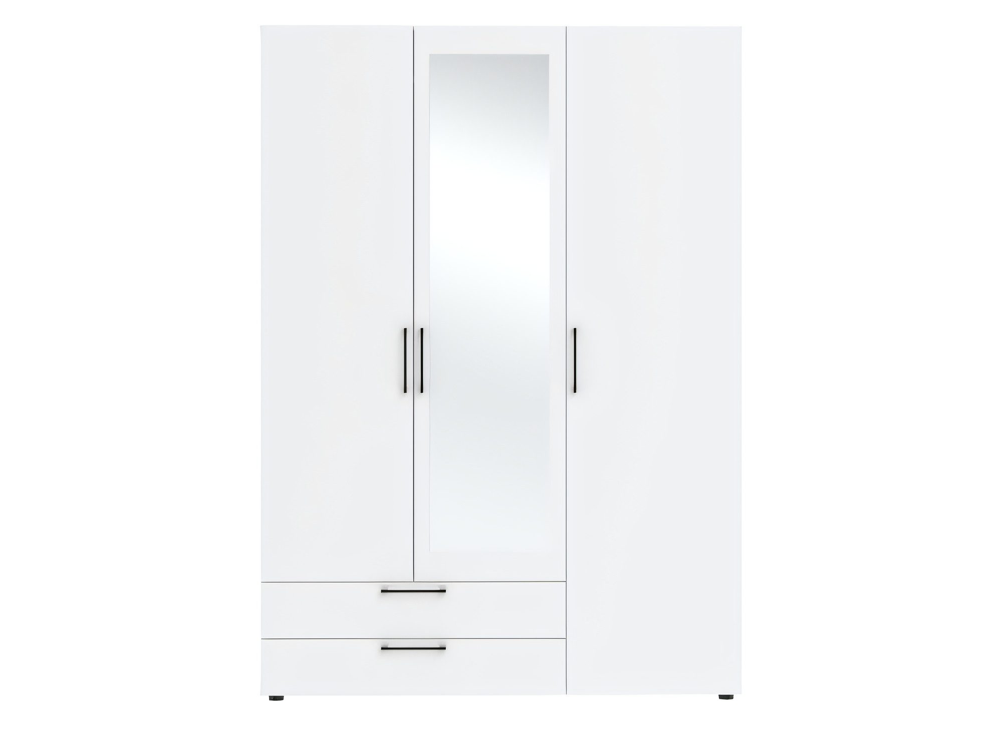 Weißer Schrank mit Spiegel und Schubladen