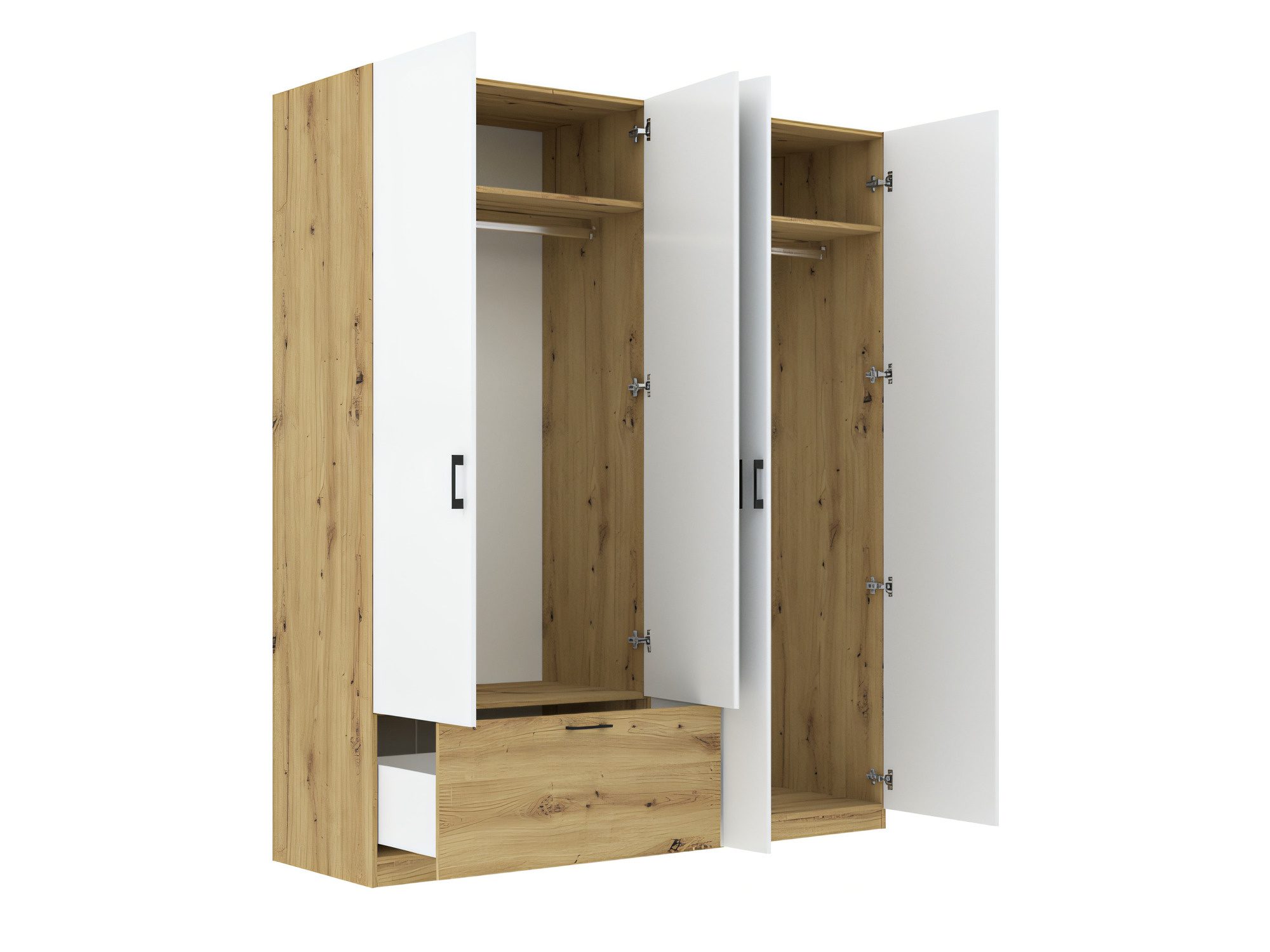 Otevřená šatní skříň Altavero 180 cm dub artisan a bílá