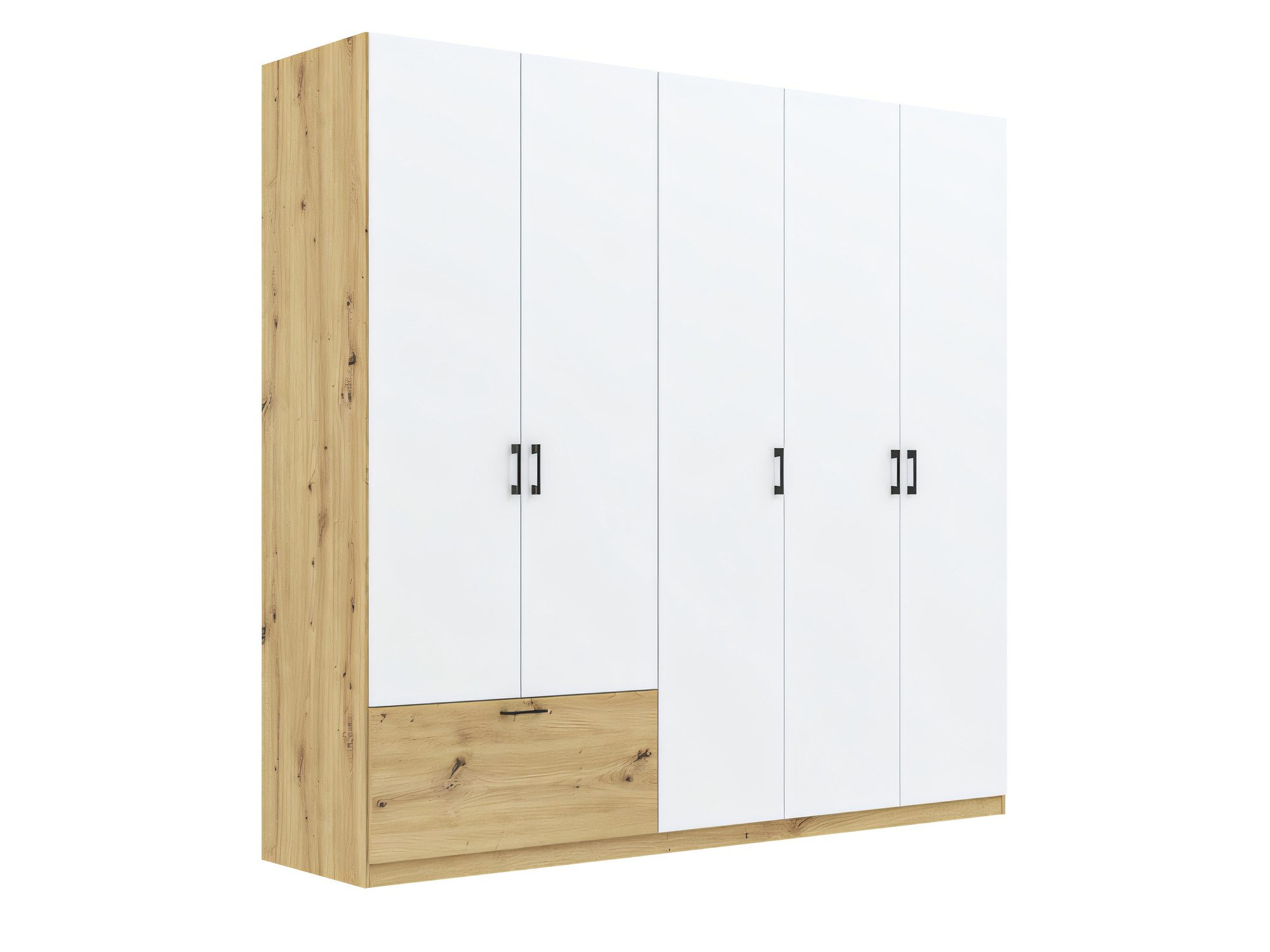 Kleiderschrank Altavero 225 cm in Artisan Eiche und Weiß