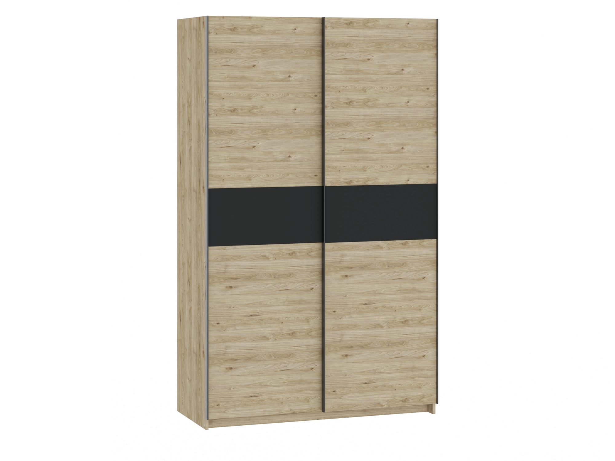 Kleiderschrank Breviano 122 cm Hickory Jackson und Anthrazit – geschlossene Fronten